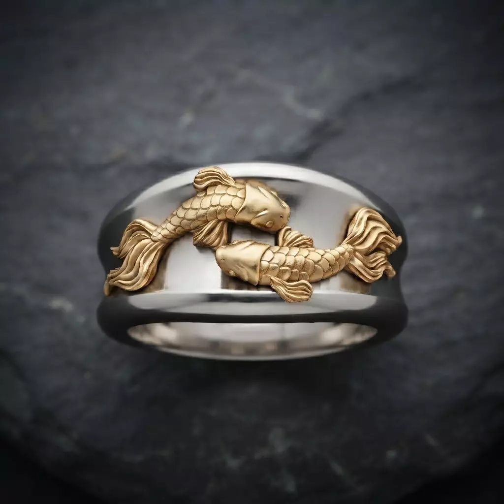 Zodiac Horoscope Pisces Ring 3D print model