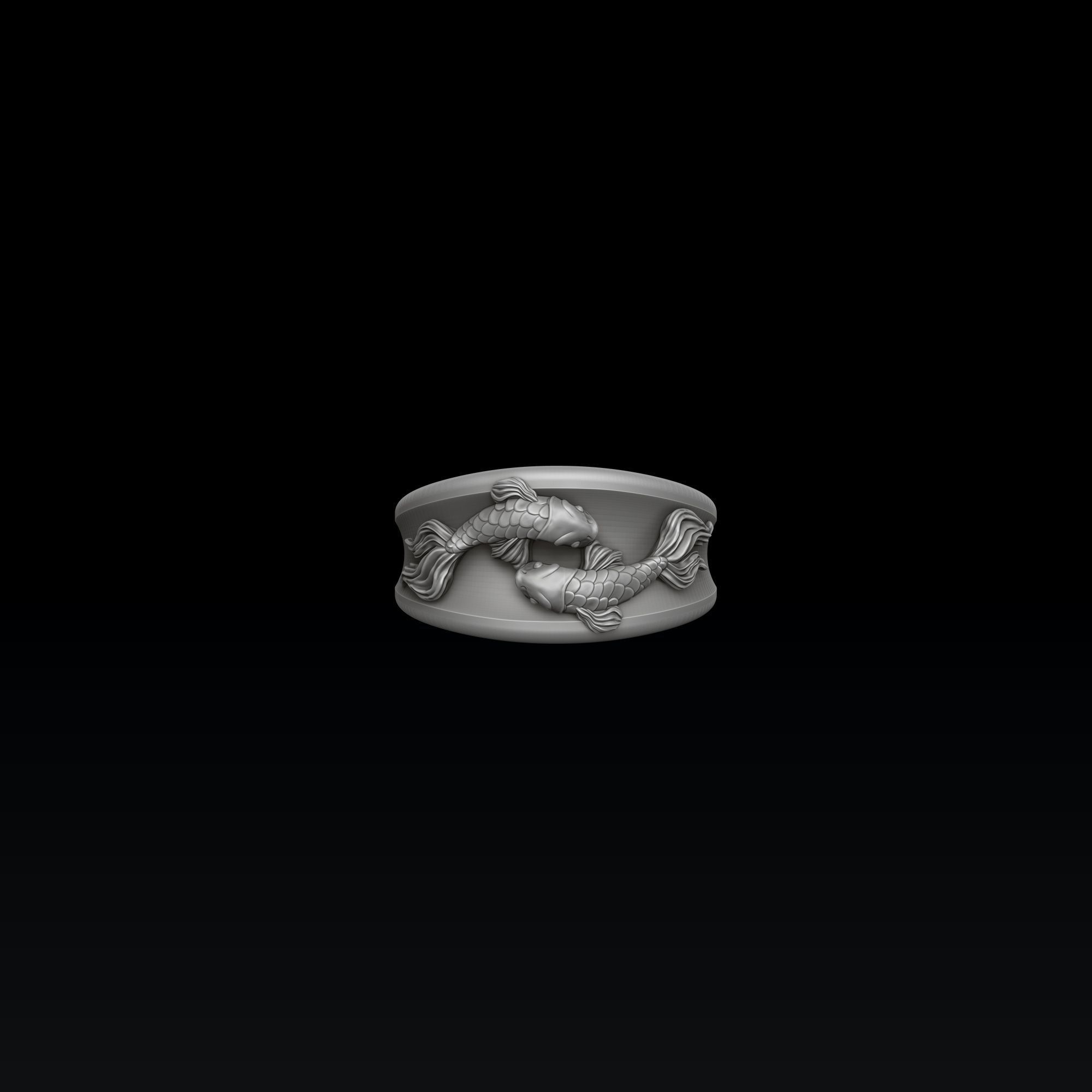 Zodiac Horoscope Pisces Ring 3D print model_2