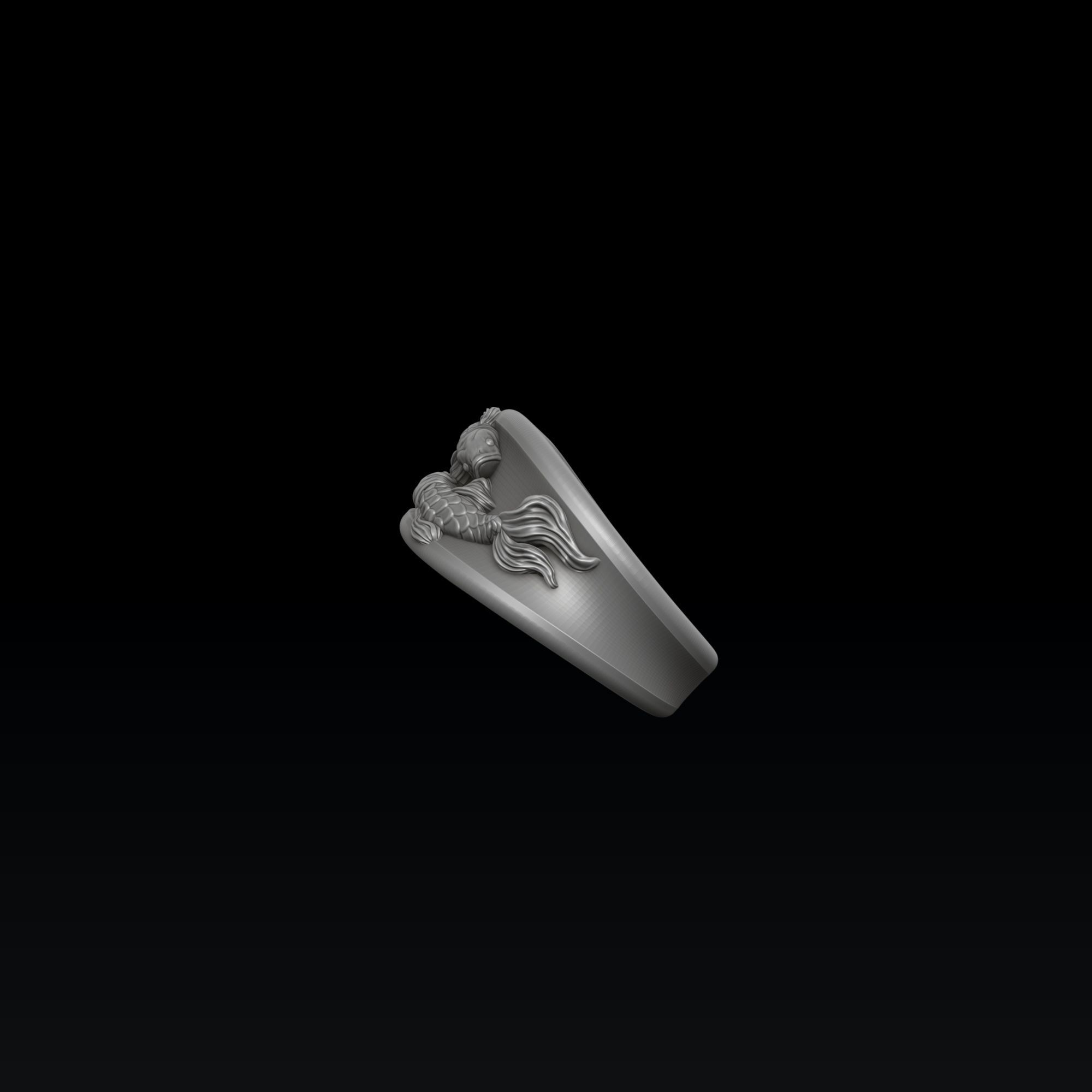 Zodiac Horoscope Pisces Ring 3D print model_4