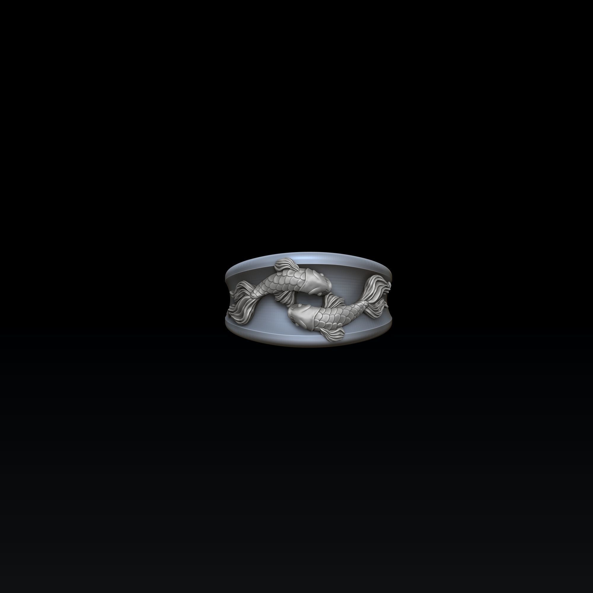 Zodiac Horoscope Pisces Ring 3D print model_1