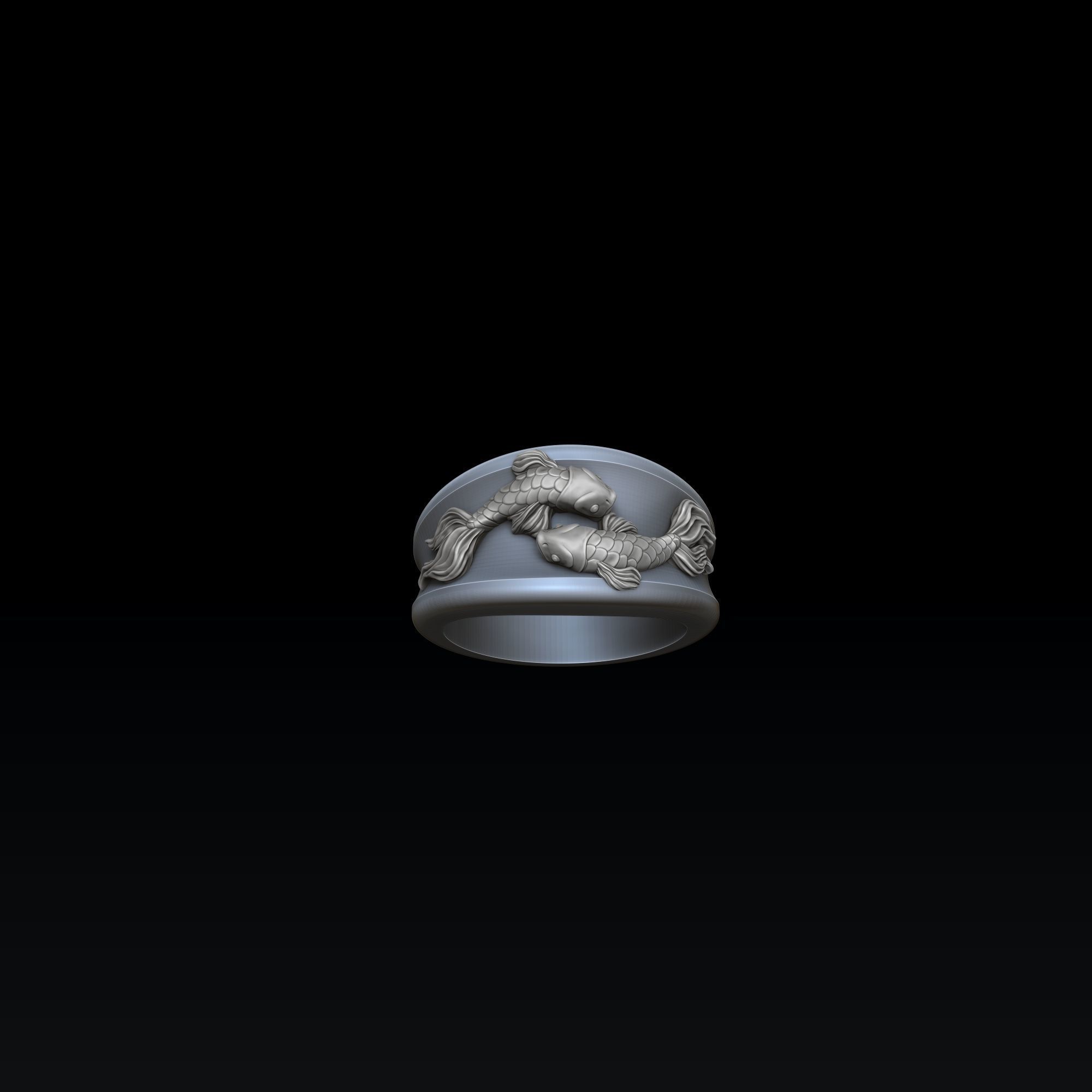 Zodiac Horoscope Pisces Ring 3D print model_6