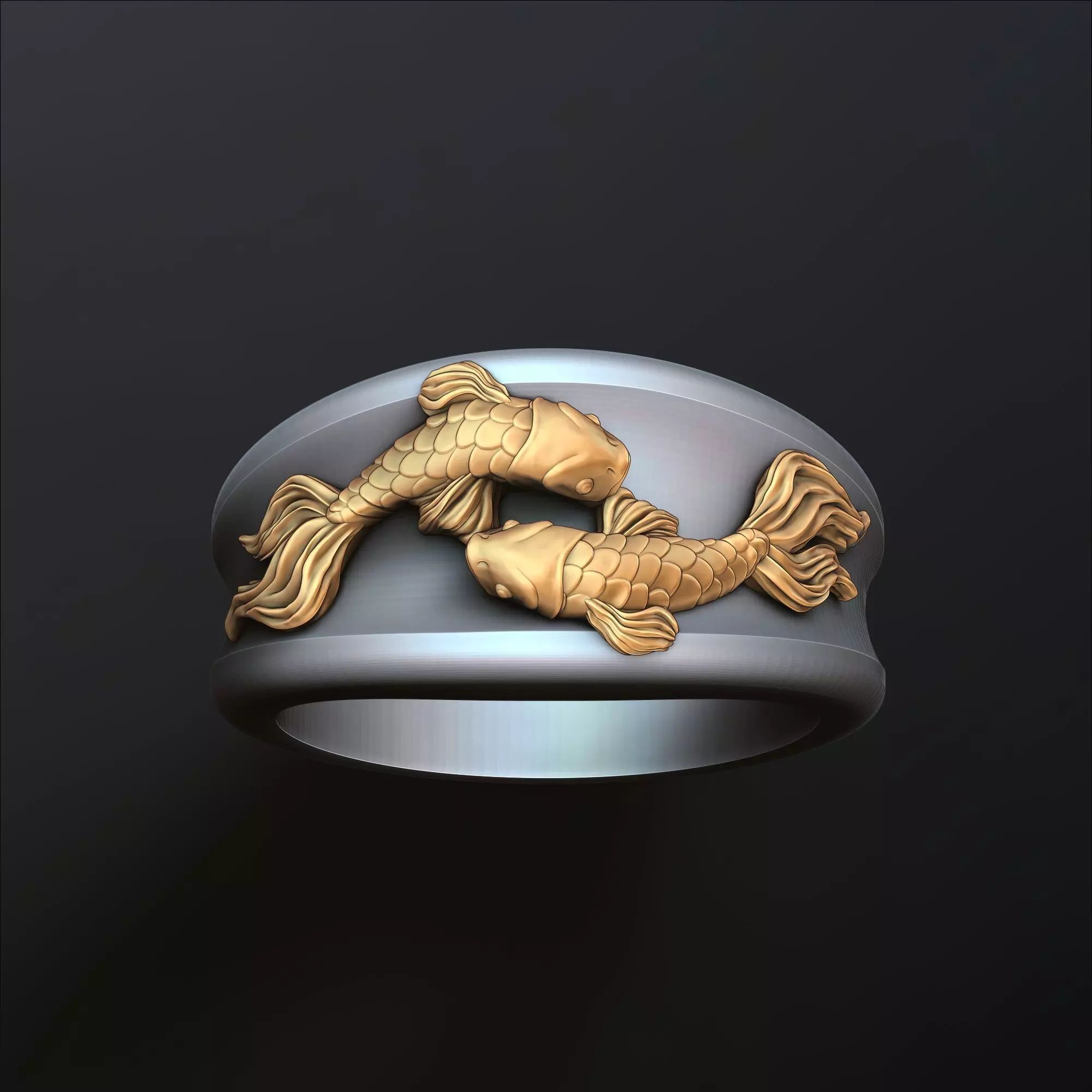 Zodiac Horoscope Pisces Ring 3D print model_0