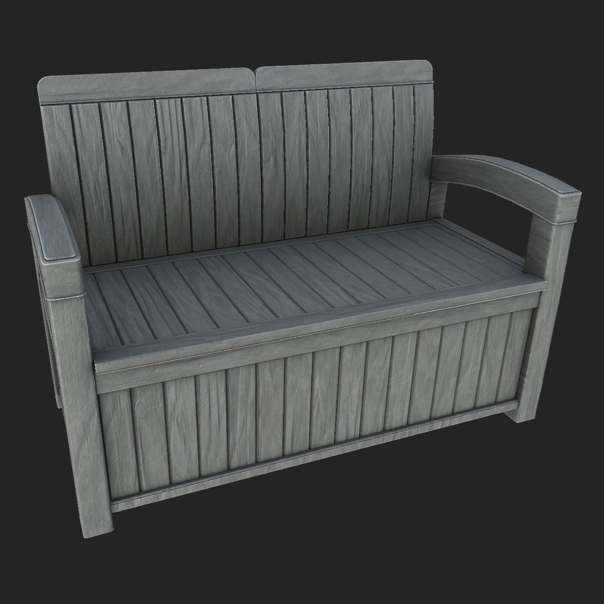 Garden Bench Low-poly 3D model_12