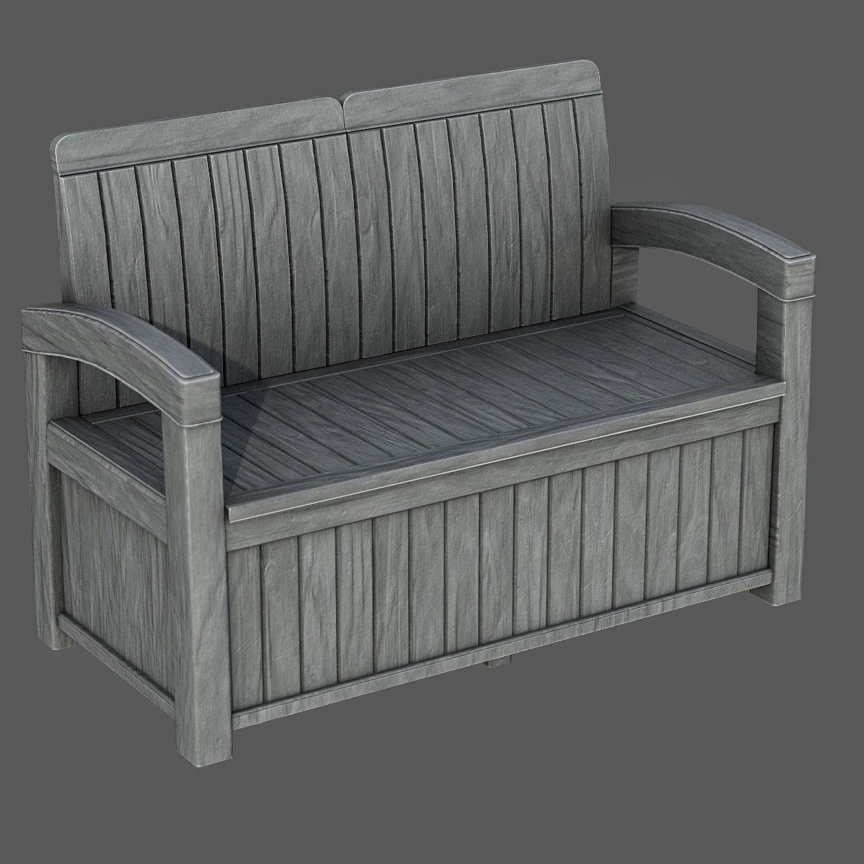 Garden Bench Low-poly 3D model_14