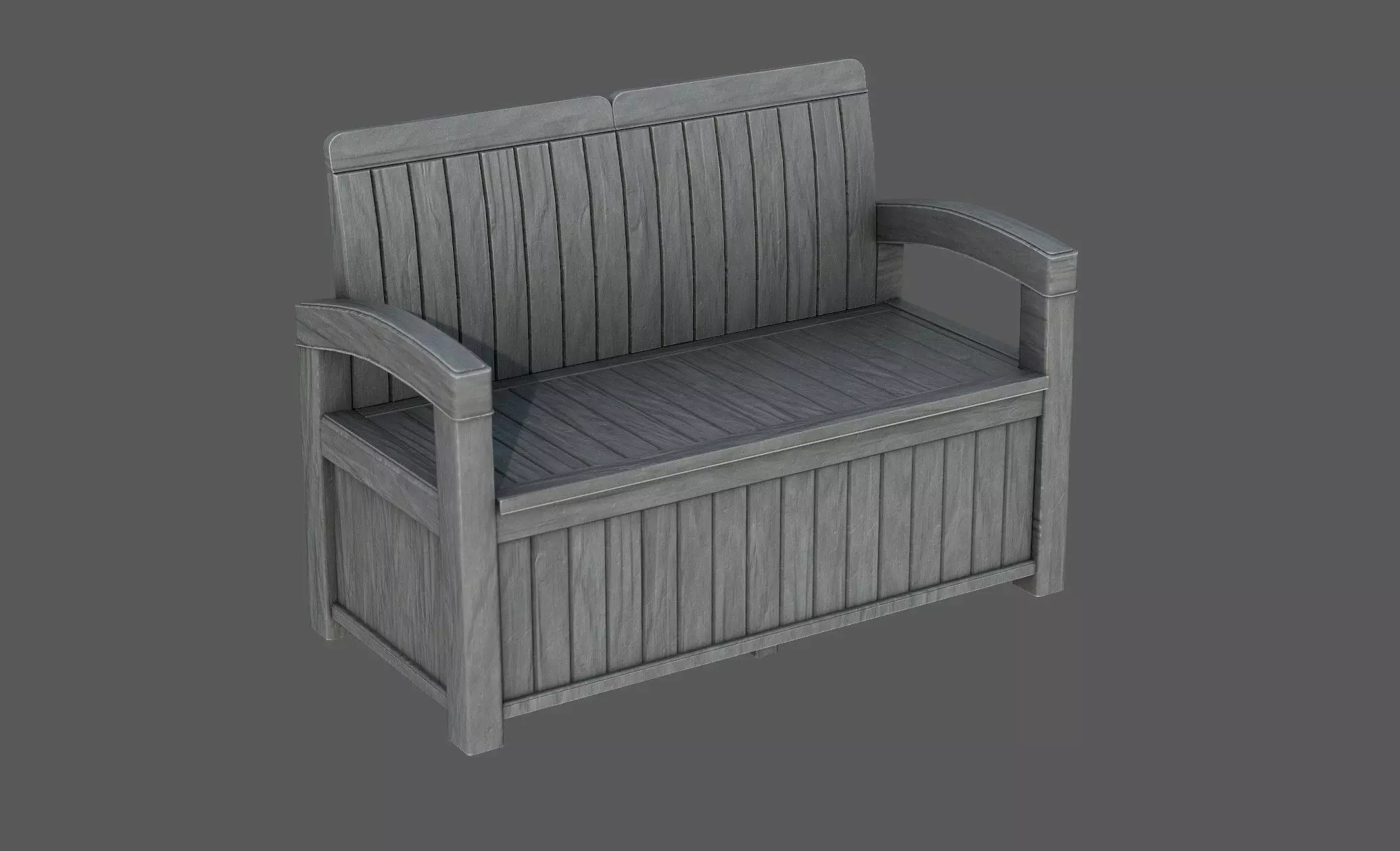Garden Bench Low-poly 3D model_0