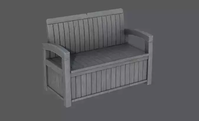 Garden Bench Low-poly 3D model