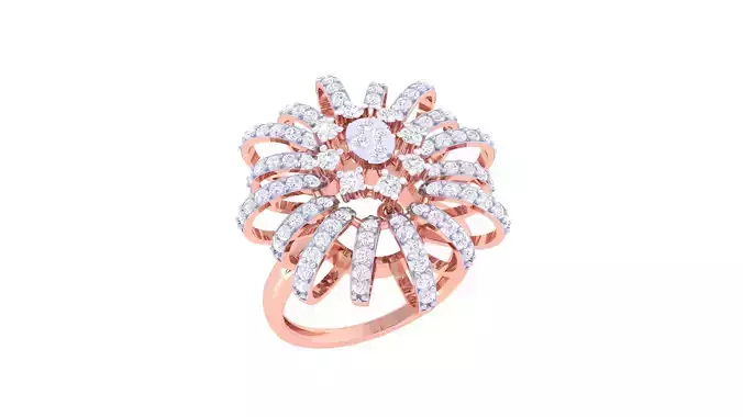 Women Fancy Stylish Flower Ring 3dm STL OBJ FBX Renders Details
