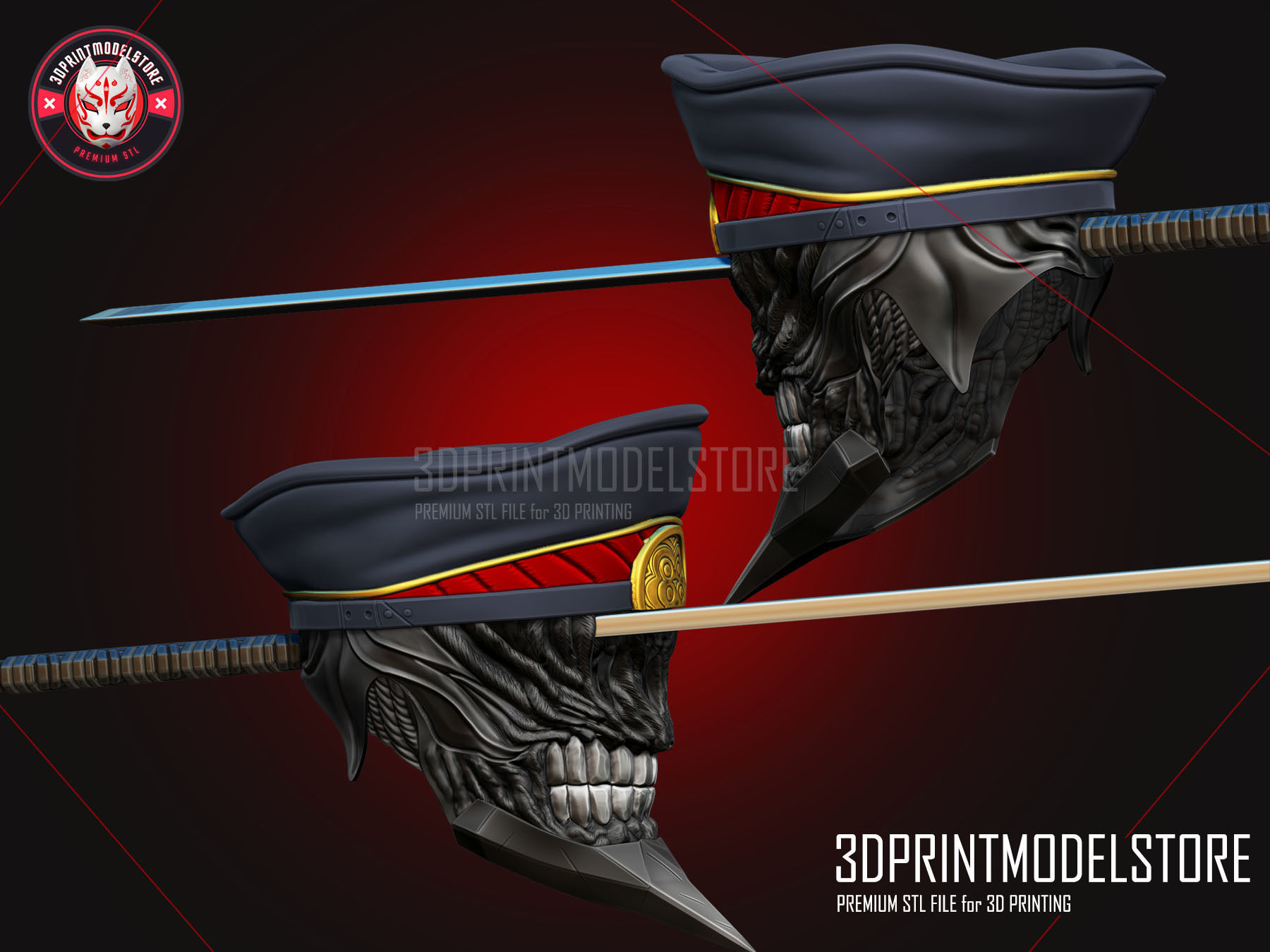 Chainsaw Man - Katana Man Cosplay Helmet  3D print model_7