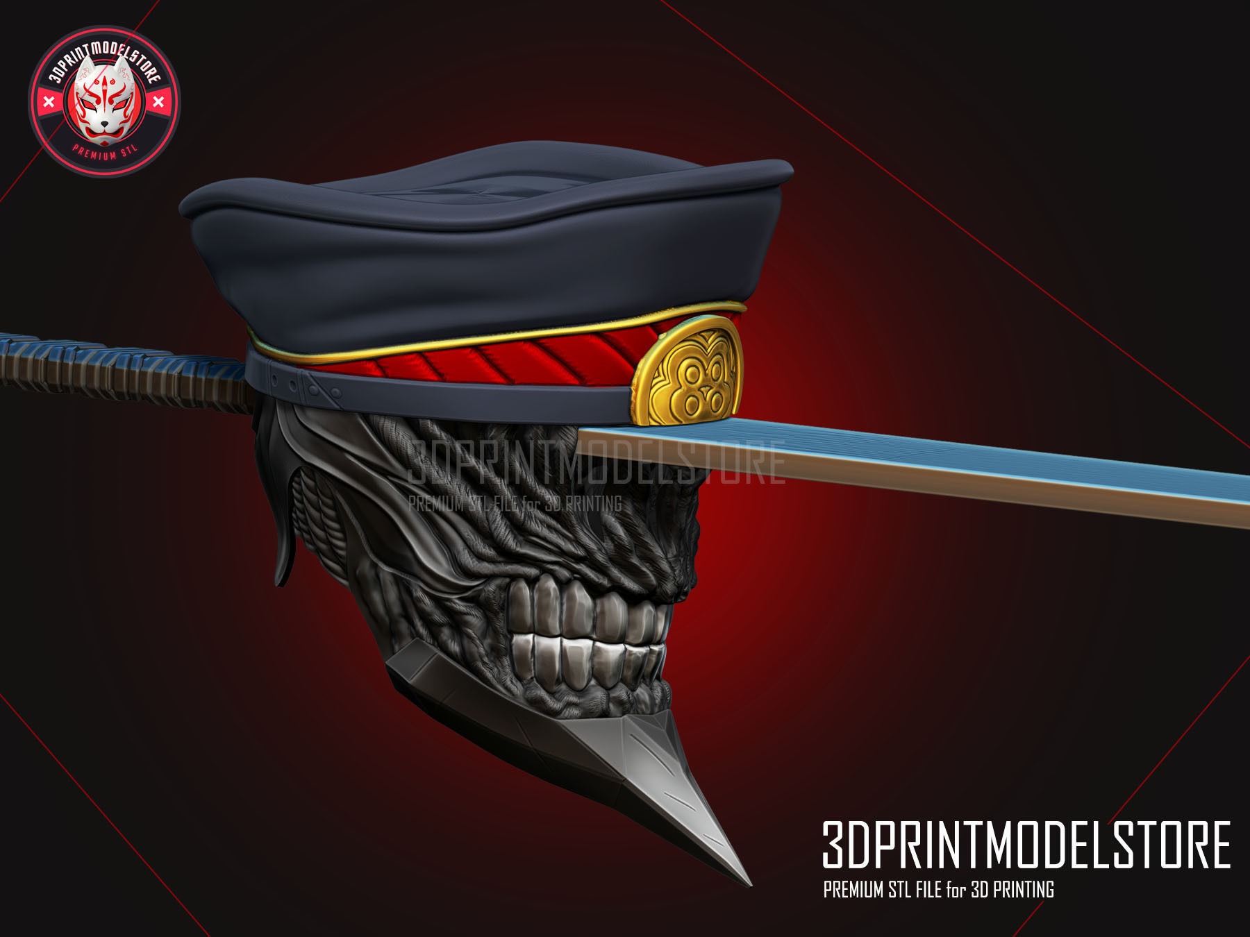 Chainsaw Man - Katana Man Cosplay Helmet  3D print model_4