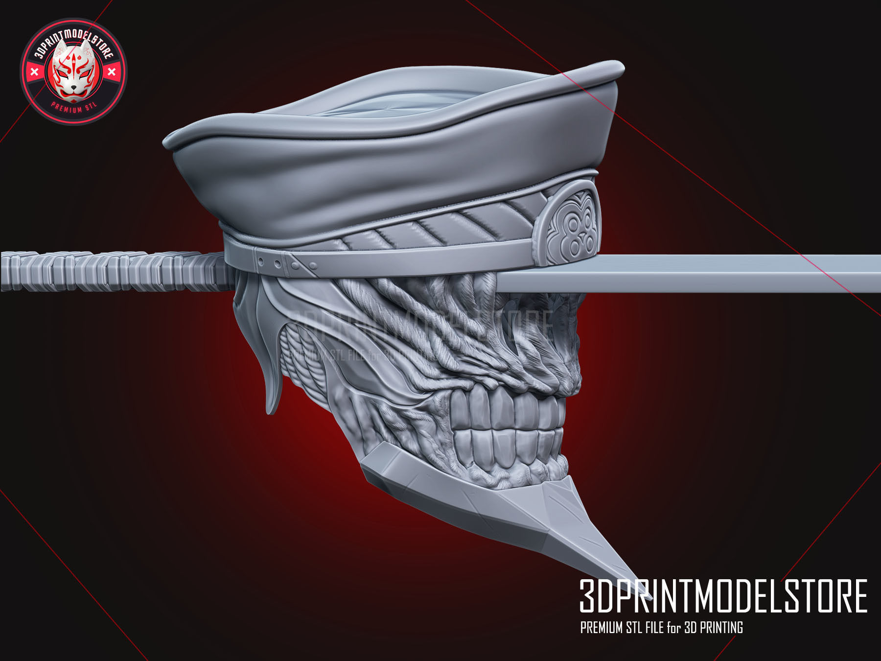Chainsaw Man - Katana Man Cosplay Helmet  3D print model_9