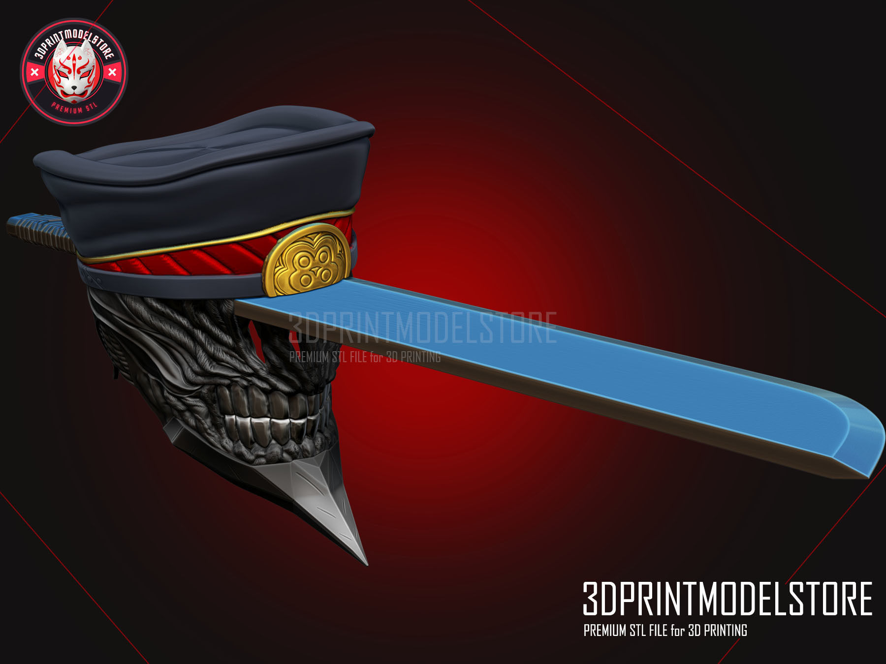 Chainsaw Man - Katana Man Cosplay Helmet  3D print model_6