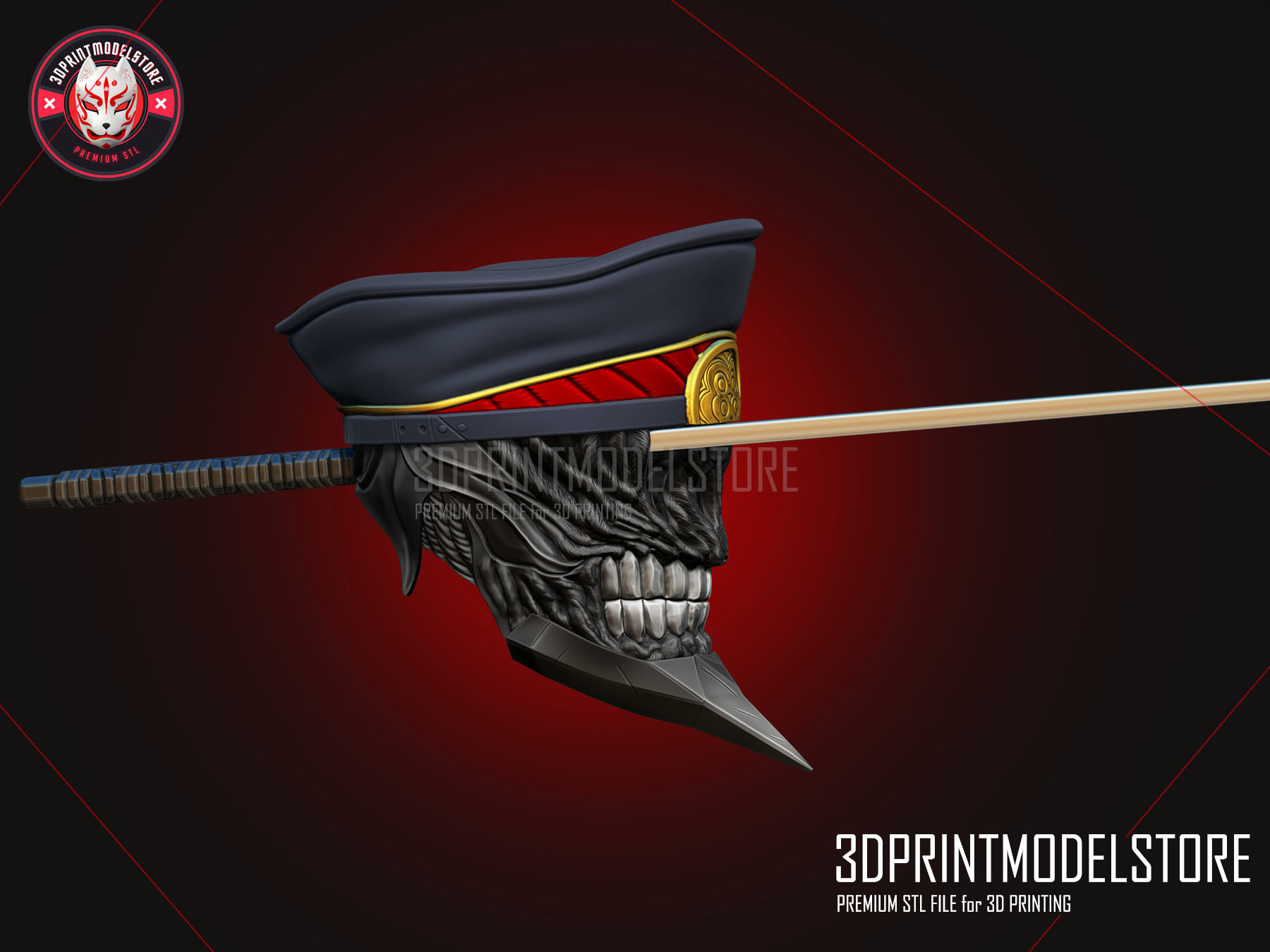 Chainsaw Man - Katana Man Cosplay Helmet  3D print model_5