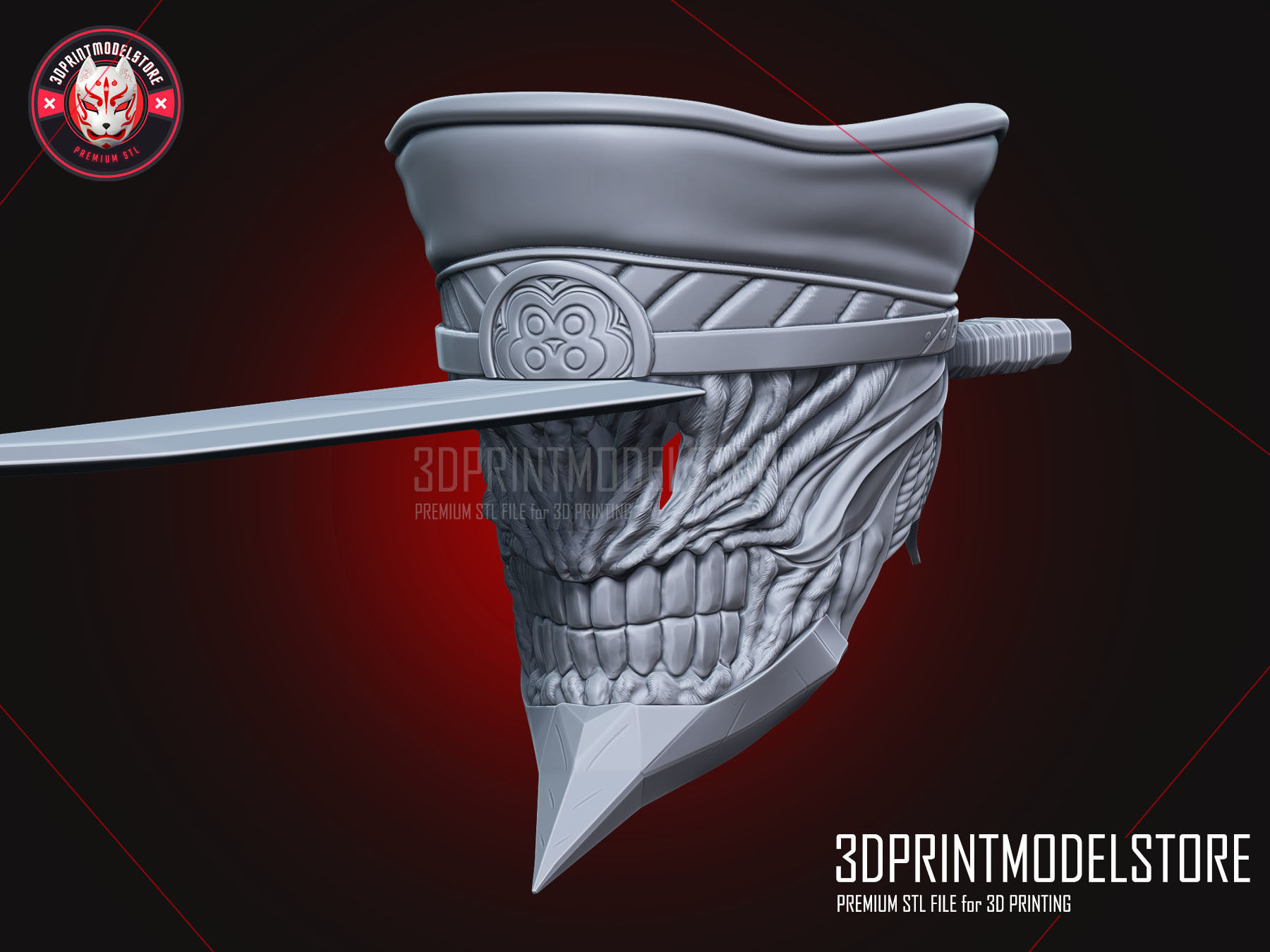 Chainsaw Man - Katana Man Cosplay Helmet  3D print model_8