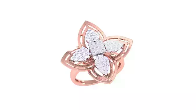Women Fancy Stylish Flower Ring 3dm STL OBJ FBX Renders Details 3D print model