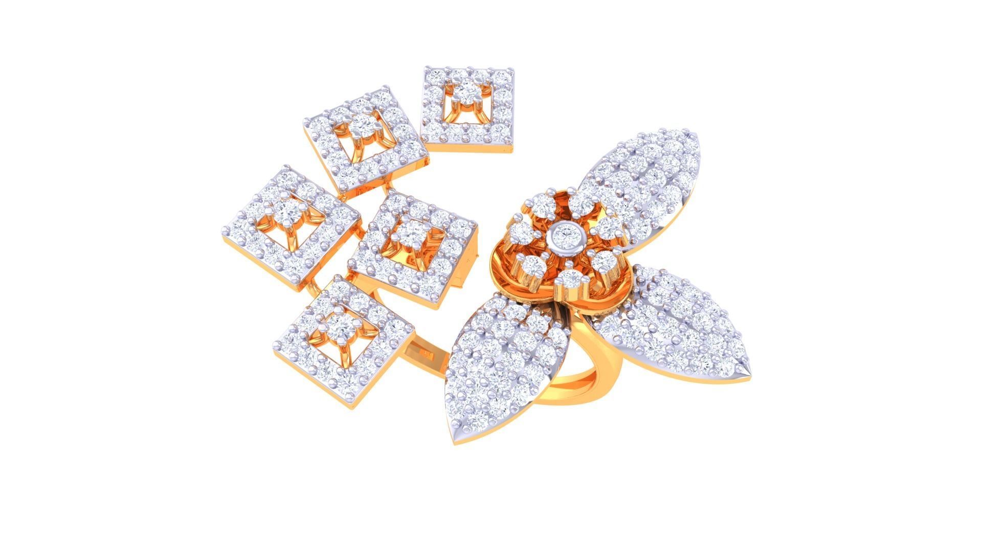 Open End Fancy Stylish Ring 3dm STL OBJ FBX Renders Details 3D print model_2