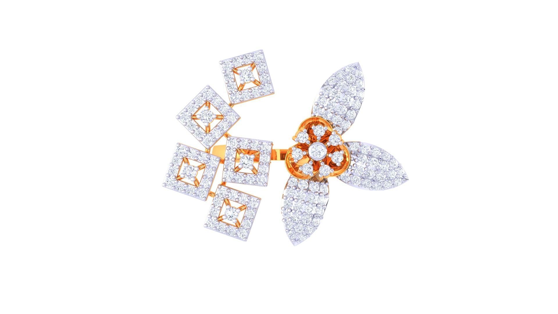 Open End Fancy Stylish Ring 3dm STL OBJ FBX Renders Details 3D print model_3