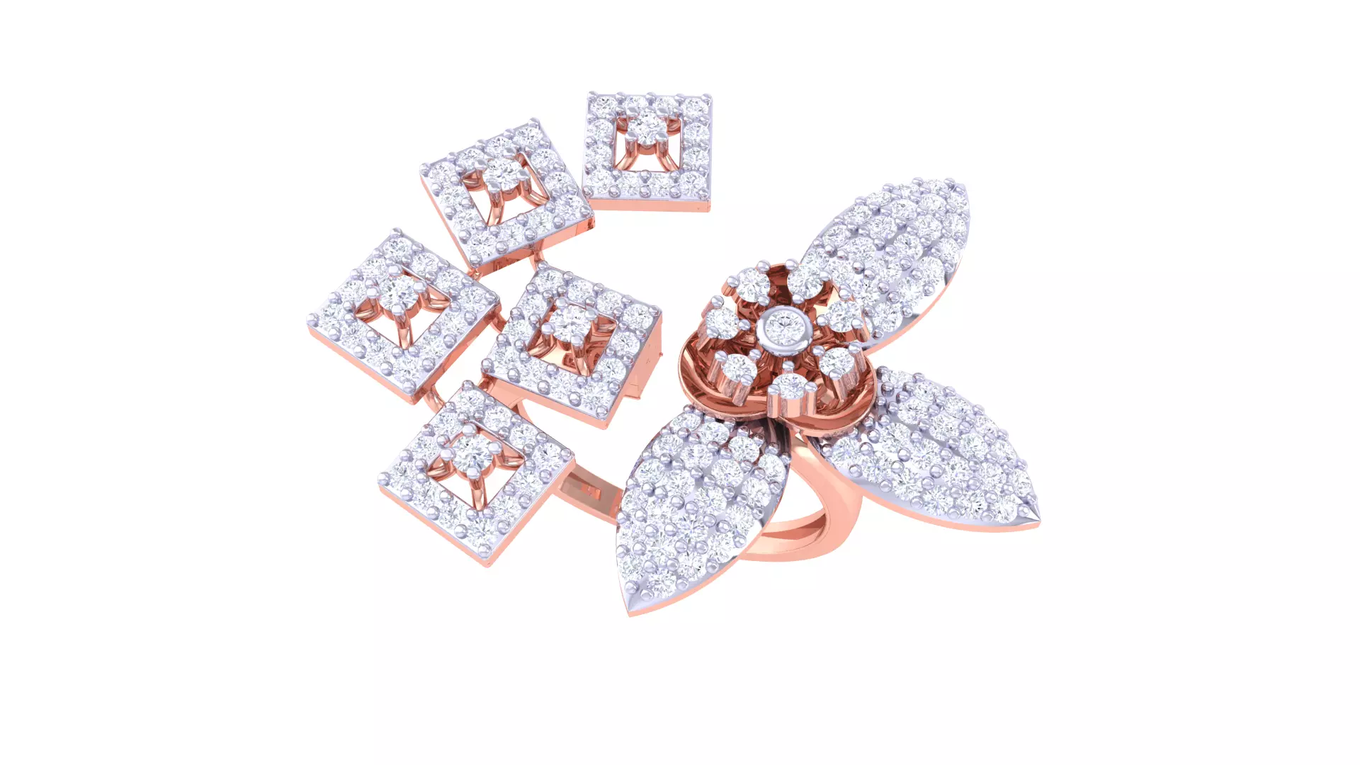 Open End Fancy Stylish Ring 3dm STL OBJ FBX Renders Details 3D print model_0