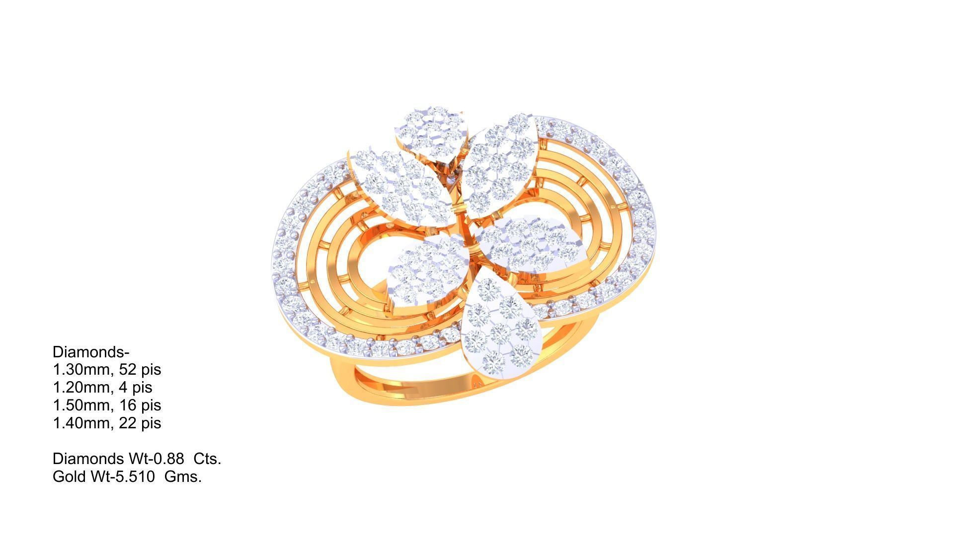 Women Fancy Stylish Flower Ring 3dm STL OBJ FBX Renders Details 3D print model_1