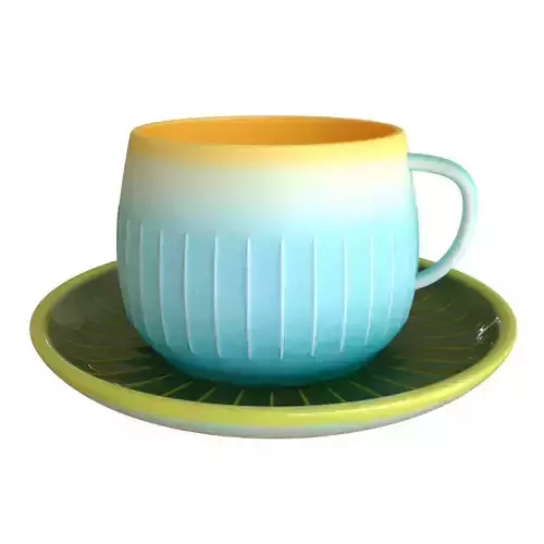 Habitat ppaloma tasse sous tasse en porcelaine multicolore
