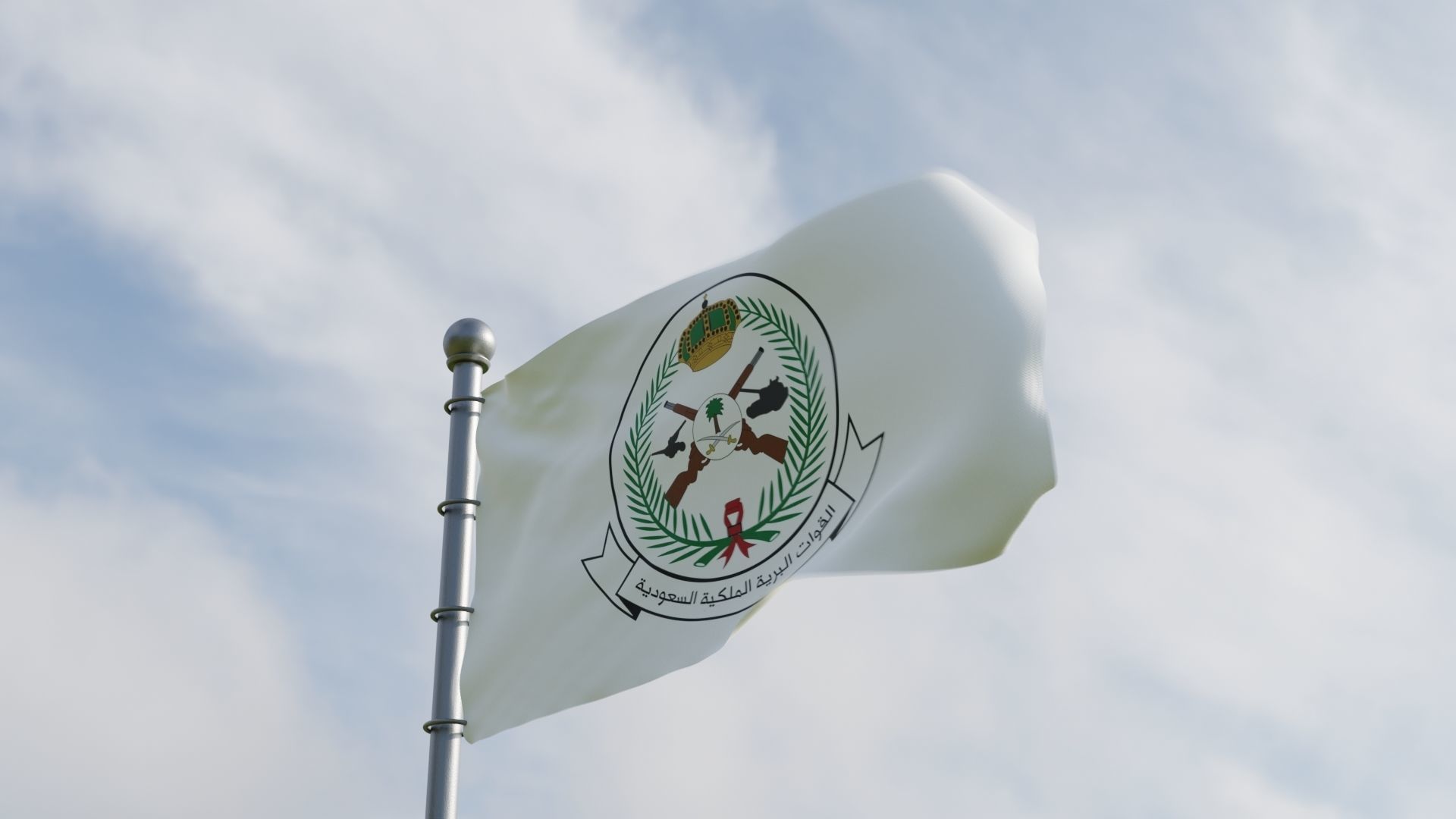 Animated Saudi Arabia Flags 3D model_2