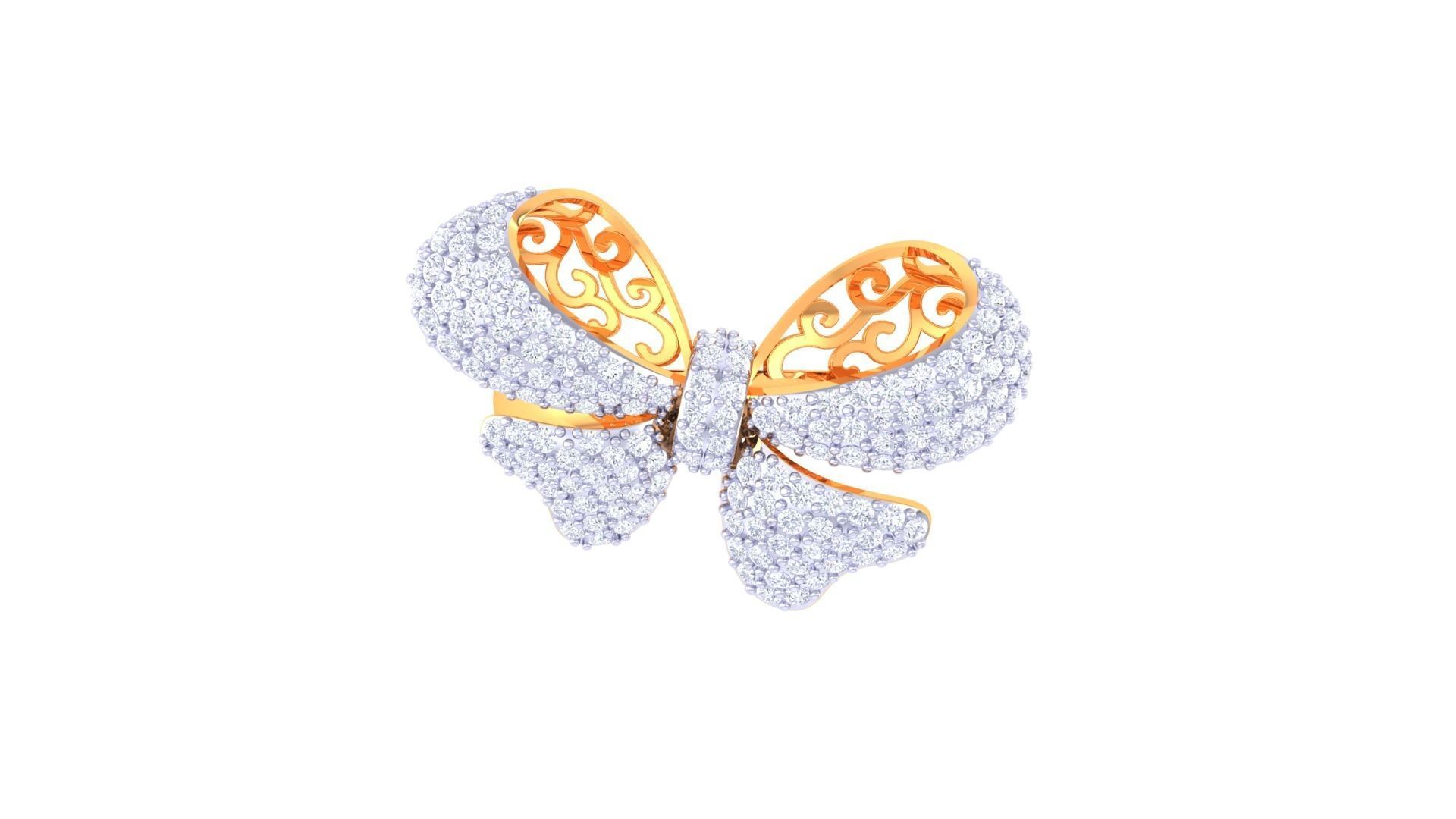 Butterflies Fancy Stylish Ring 3dm STL OBJ FBX Renders Details 3D print model_3