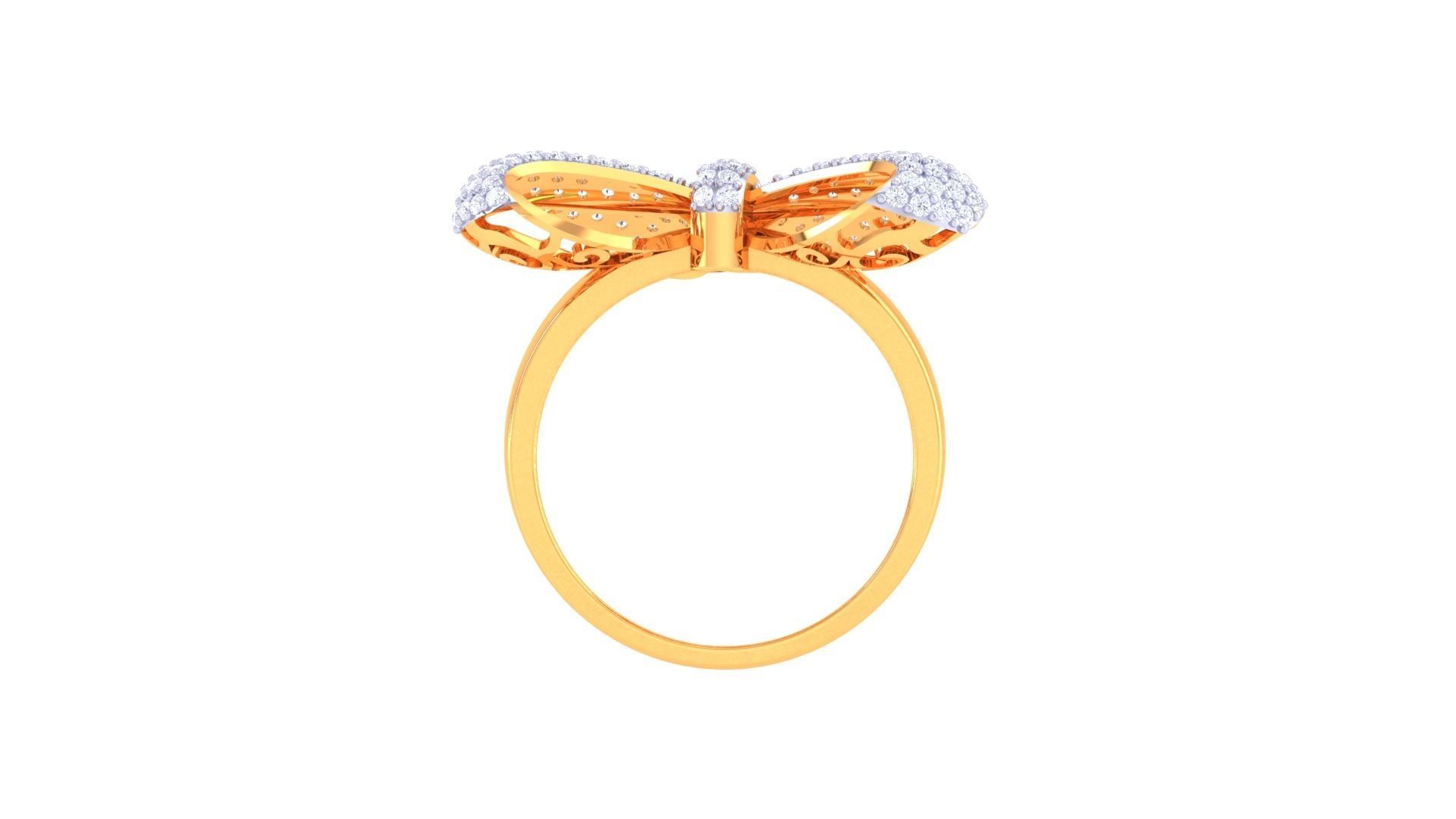 Butterflies Fancy Stylish Ring 3dm STL OBJ FBX Renders Details 3D print model_4