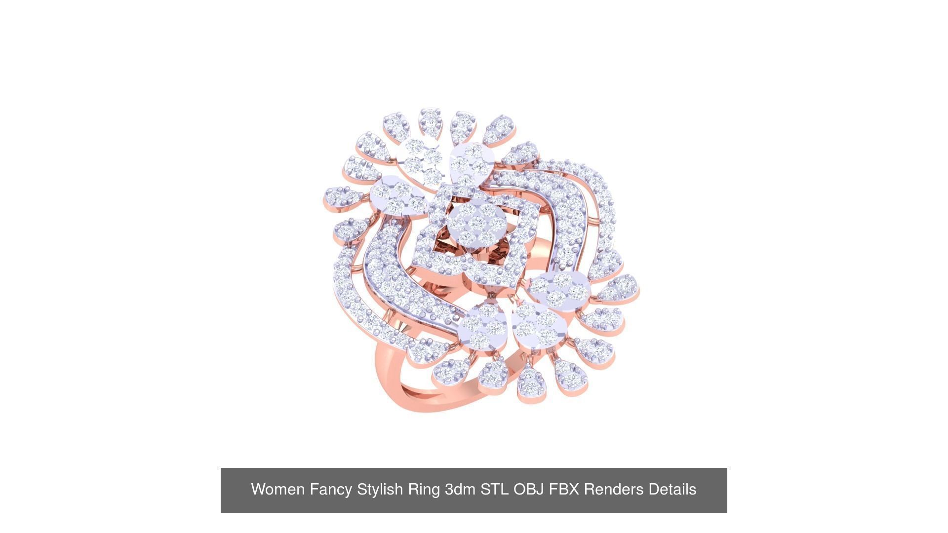 80 Fancy Stylish Ring 3dm STL OBJ FBX Renders Details Collection _32