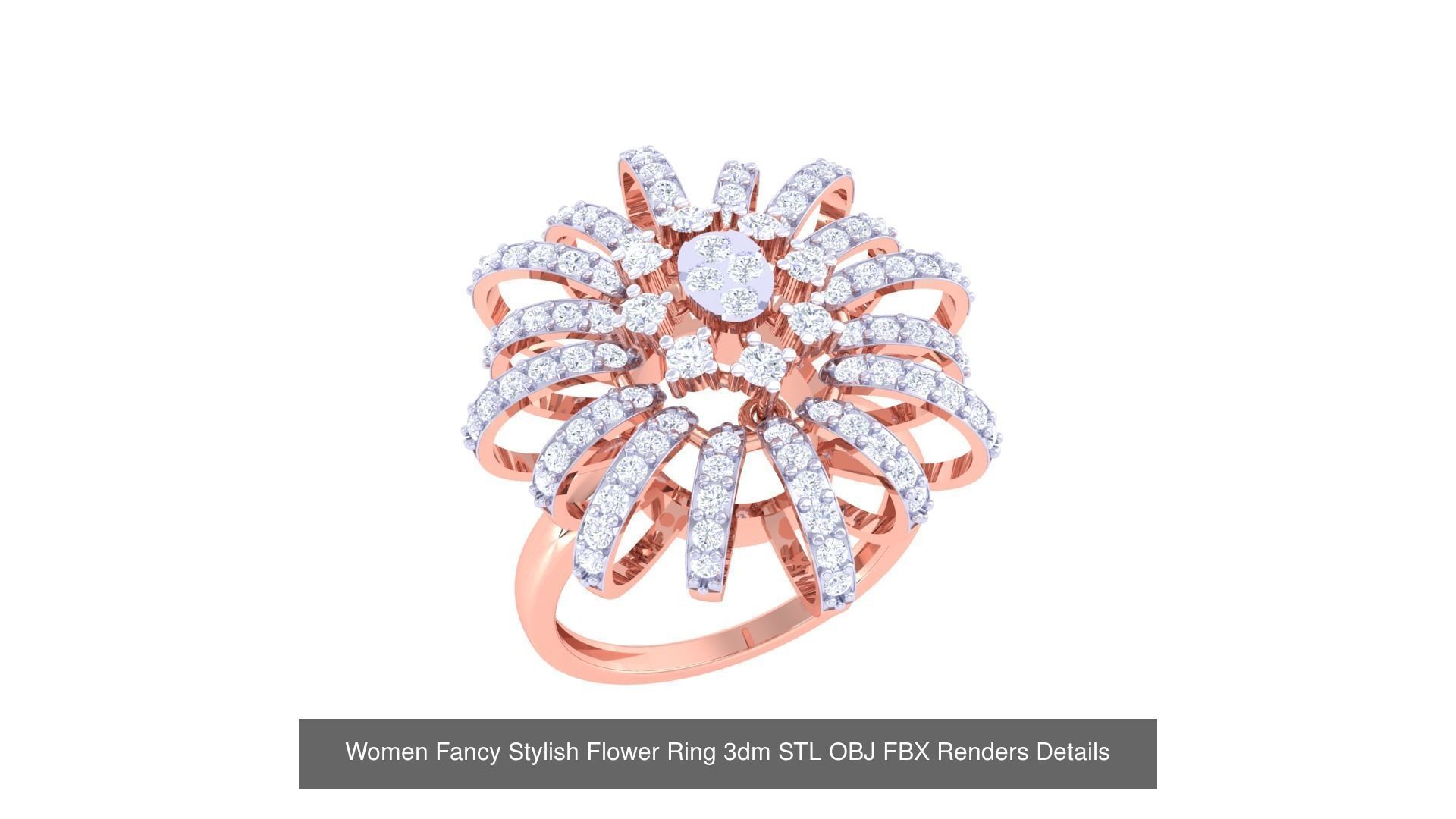 80 Fancy Stylish Ring 3dm STL OBJ FBX Renders Details Collection _70