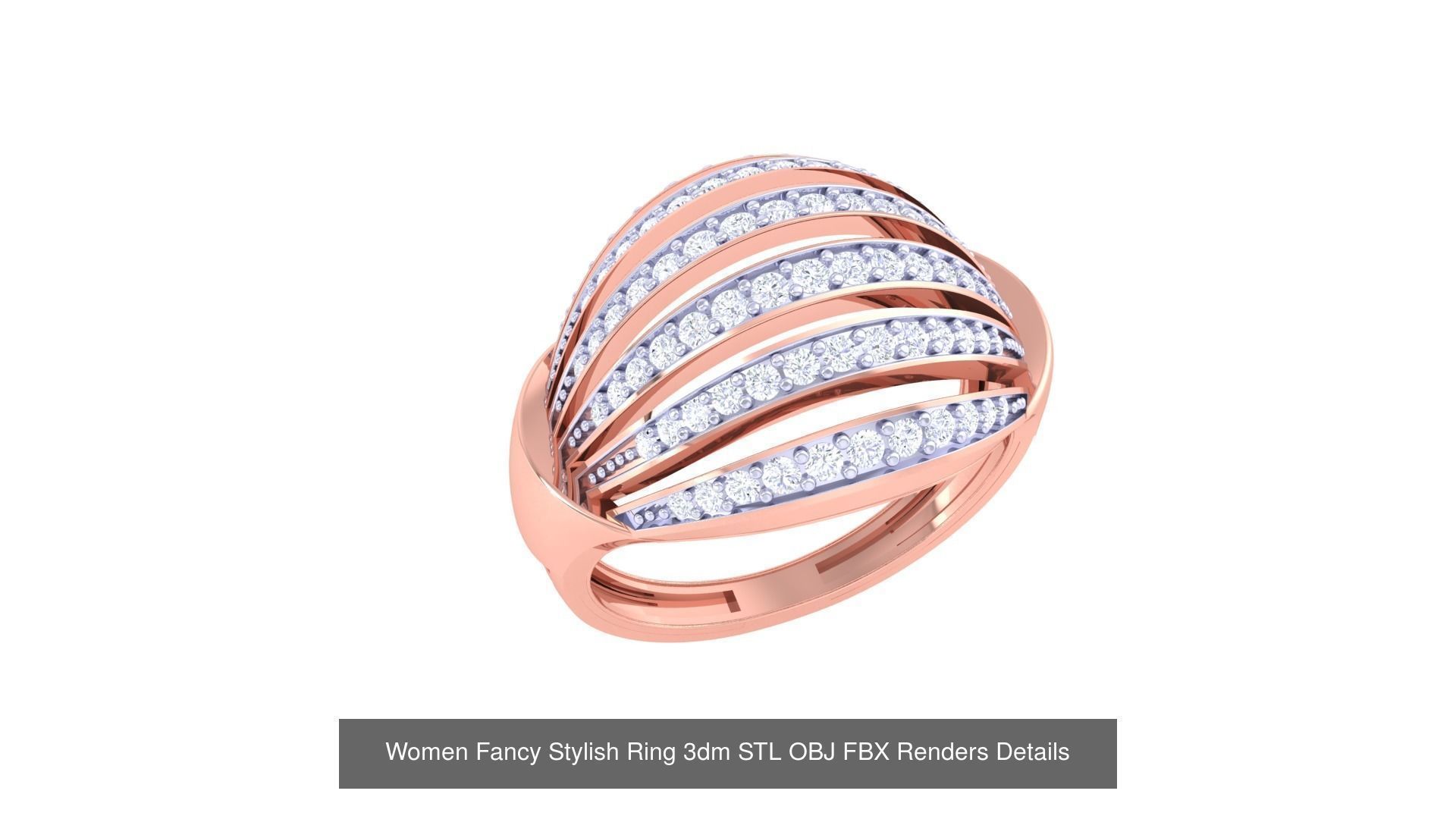 80 Fancy Stylish Ring 3dm STL OBJ FBX Renders Details Collection _17
