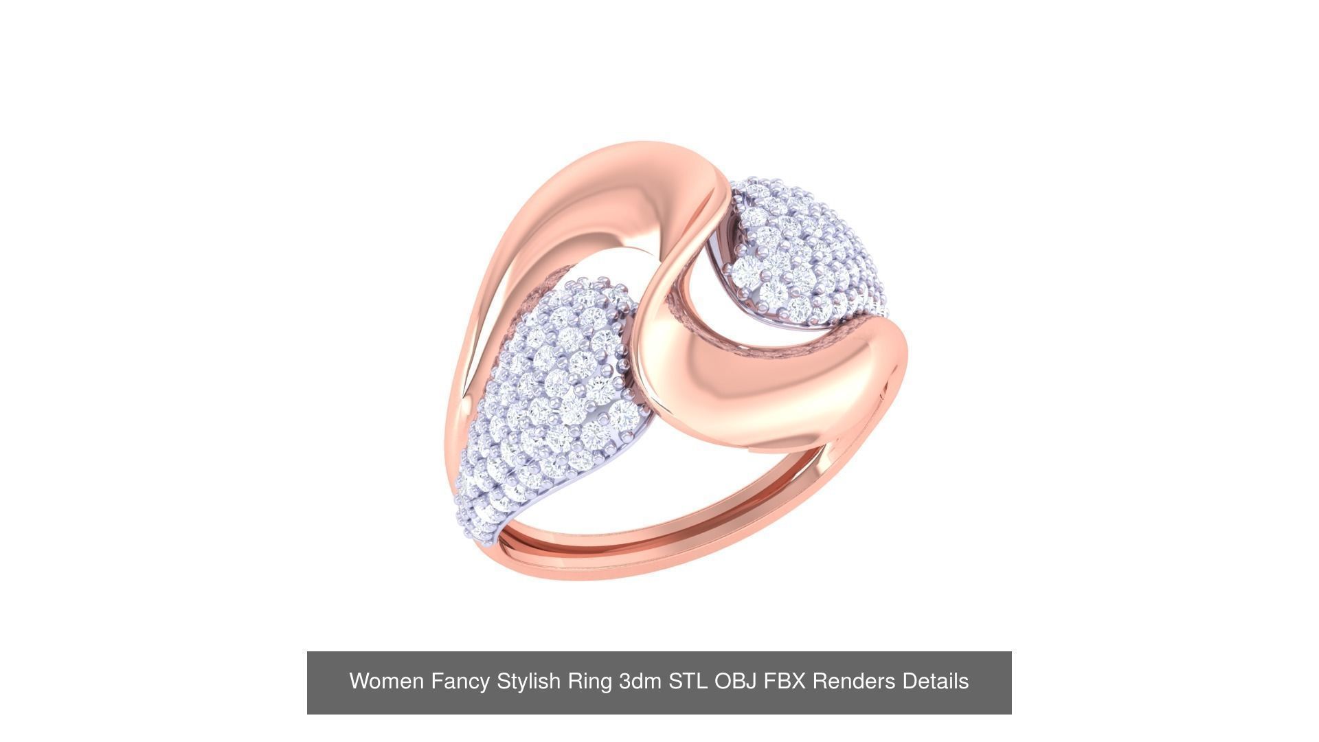 80 Fancy Stylish Ring 3dm STL OBJ FBX Renders Details Collection _52