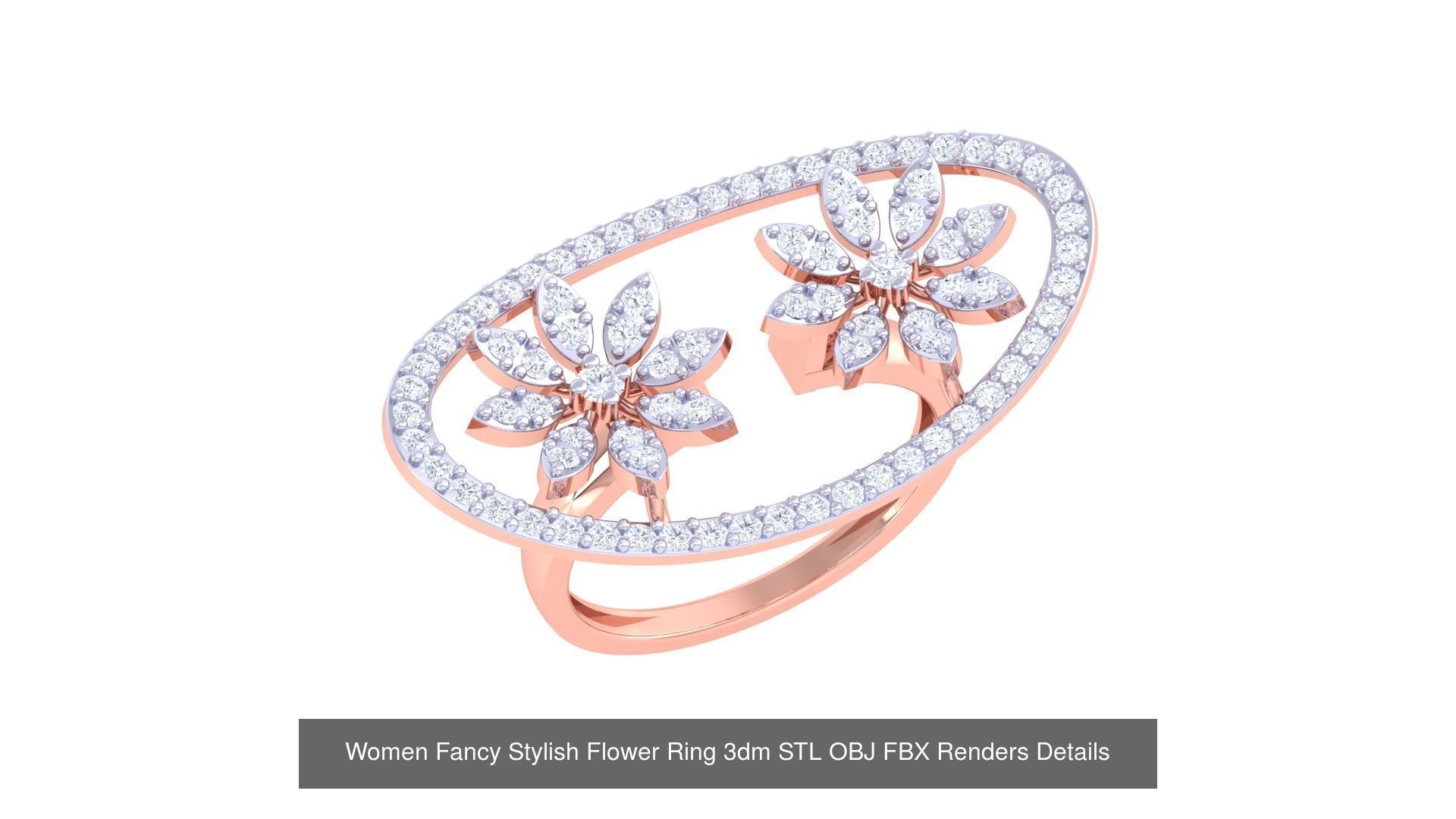 80 Fancy Stylish Ring 3dm STL OBJ FBX Renders Details Collection _16