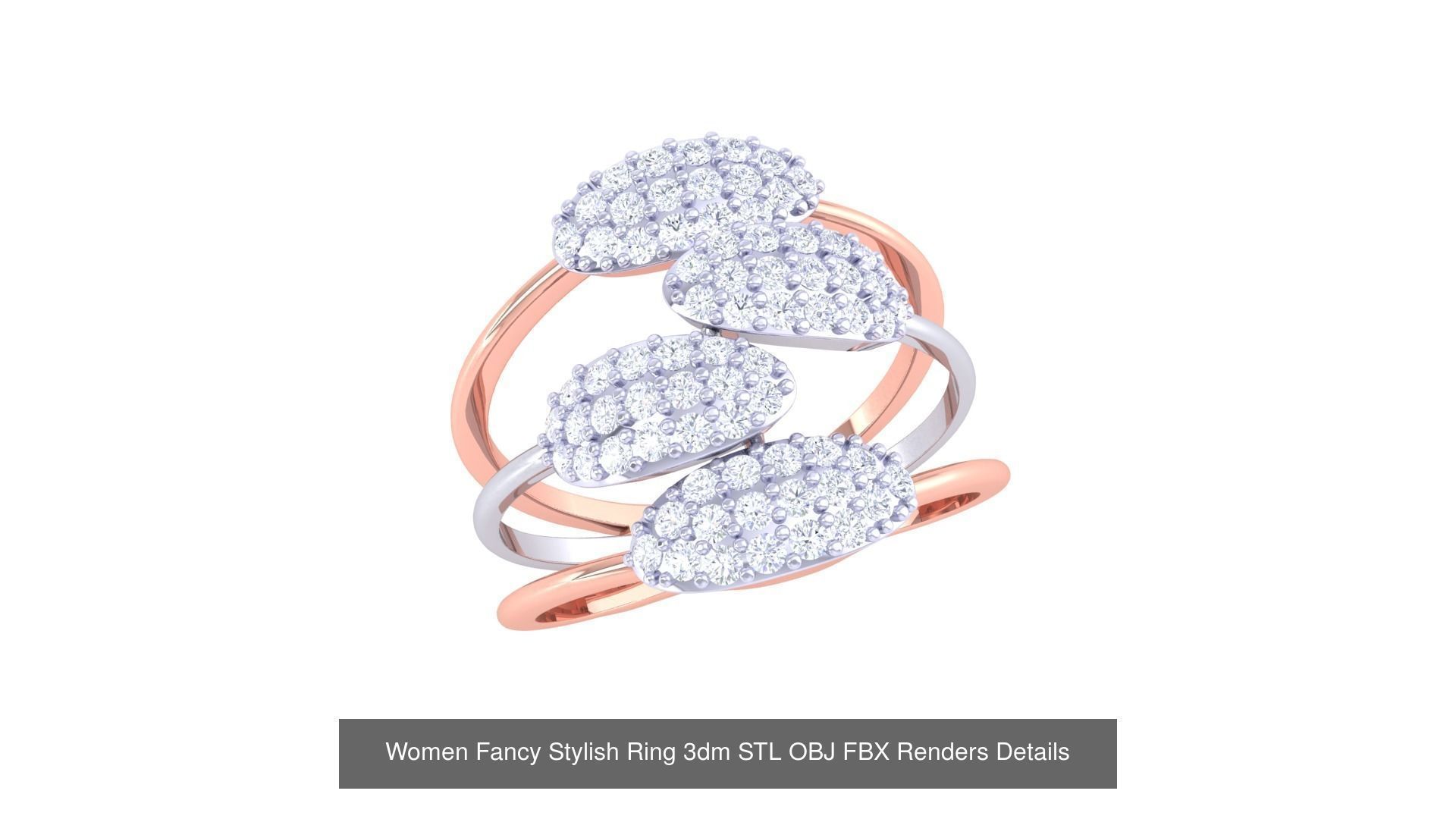 80 Fancy Stylish Ring 3dm STL OBJ FBX Renders Details Collection _14