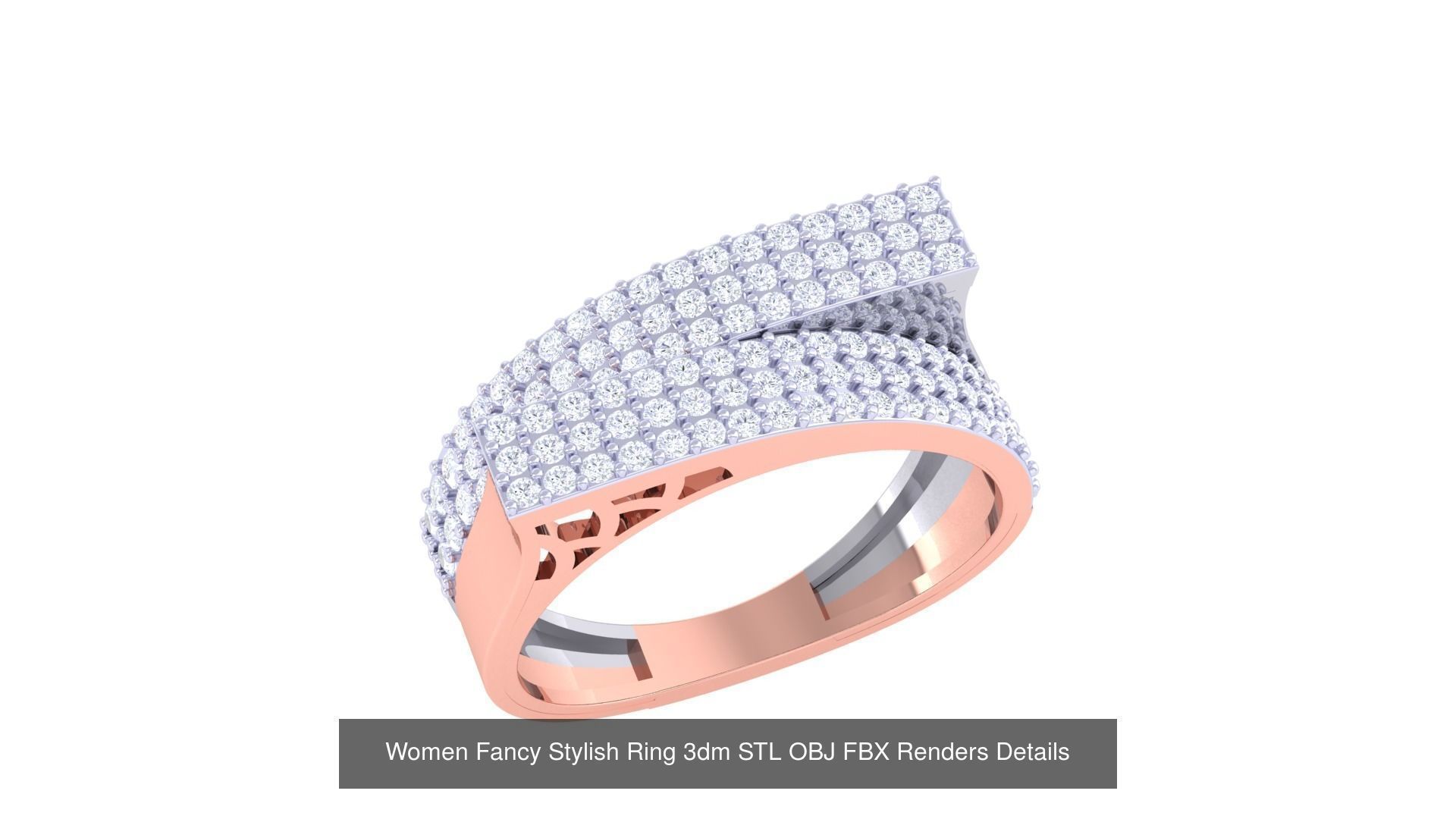 80 Fancy Stylish Ring 3dm STL OBJ FBX Renders Details Collection _26