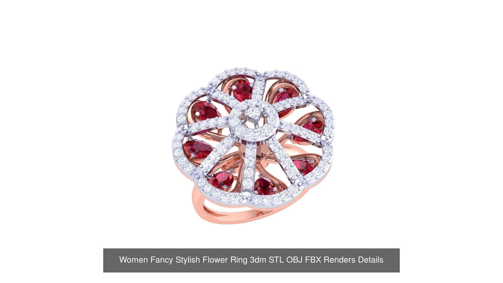 80 Fancy Stylish Ring 3dm STL OBJ FBX Renders Details Collection _24
