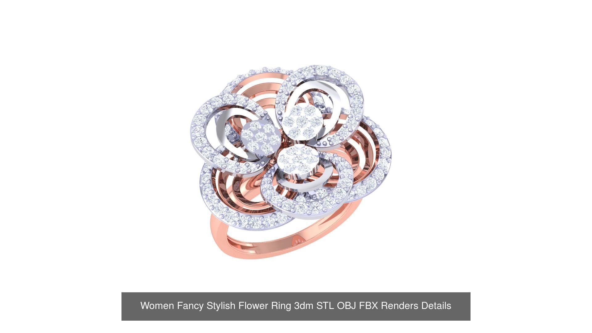 80 Fancy Stylish Ring 3dm STL OBJ FBX Renders Details Collection _63