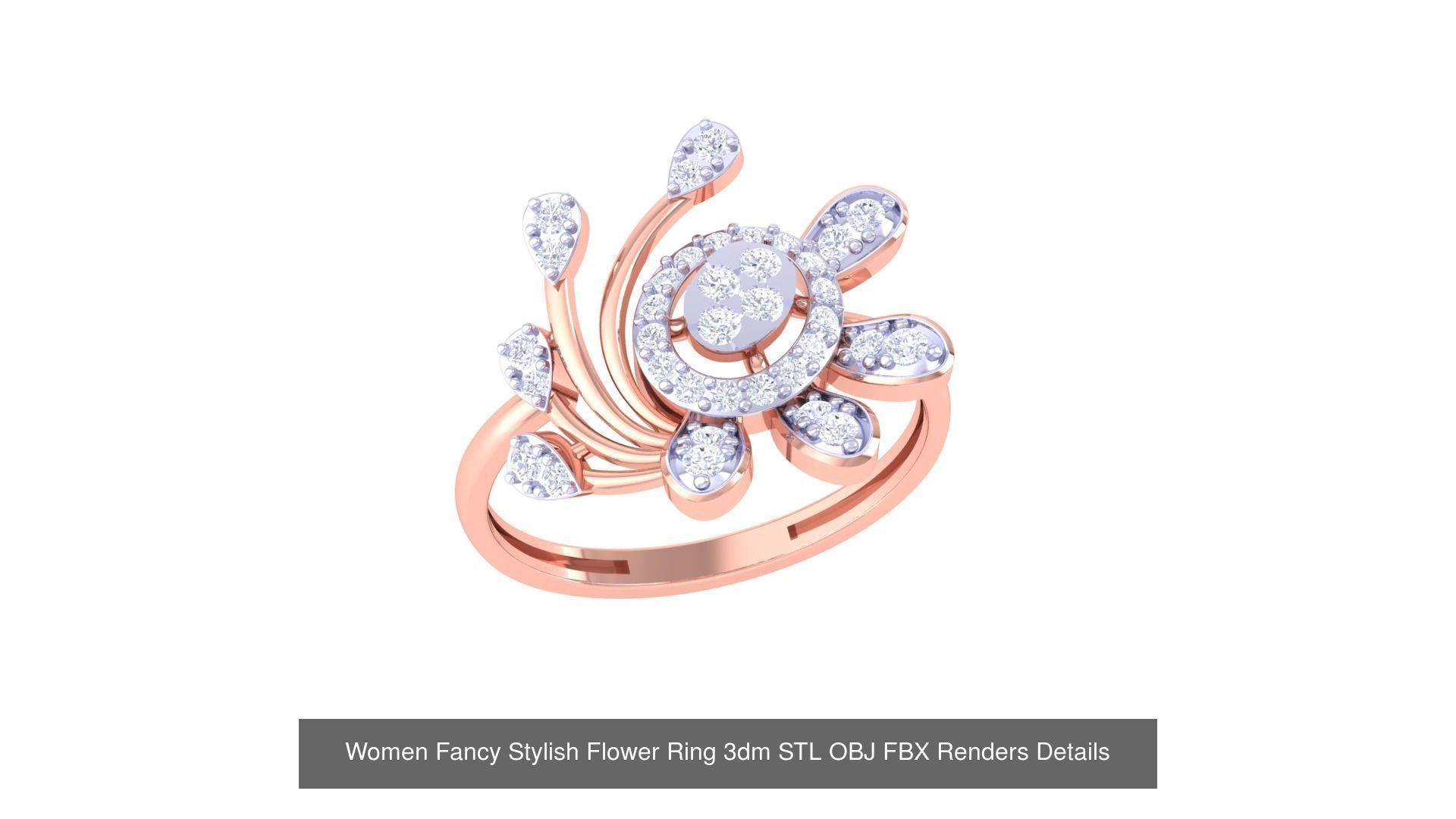 80 Fancy Stylish Ring 3dm STL OBJ FBX Renders Details Collection _31