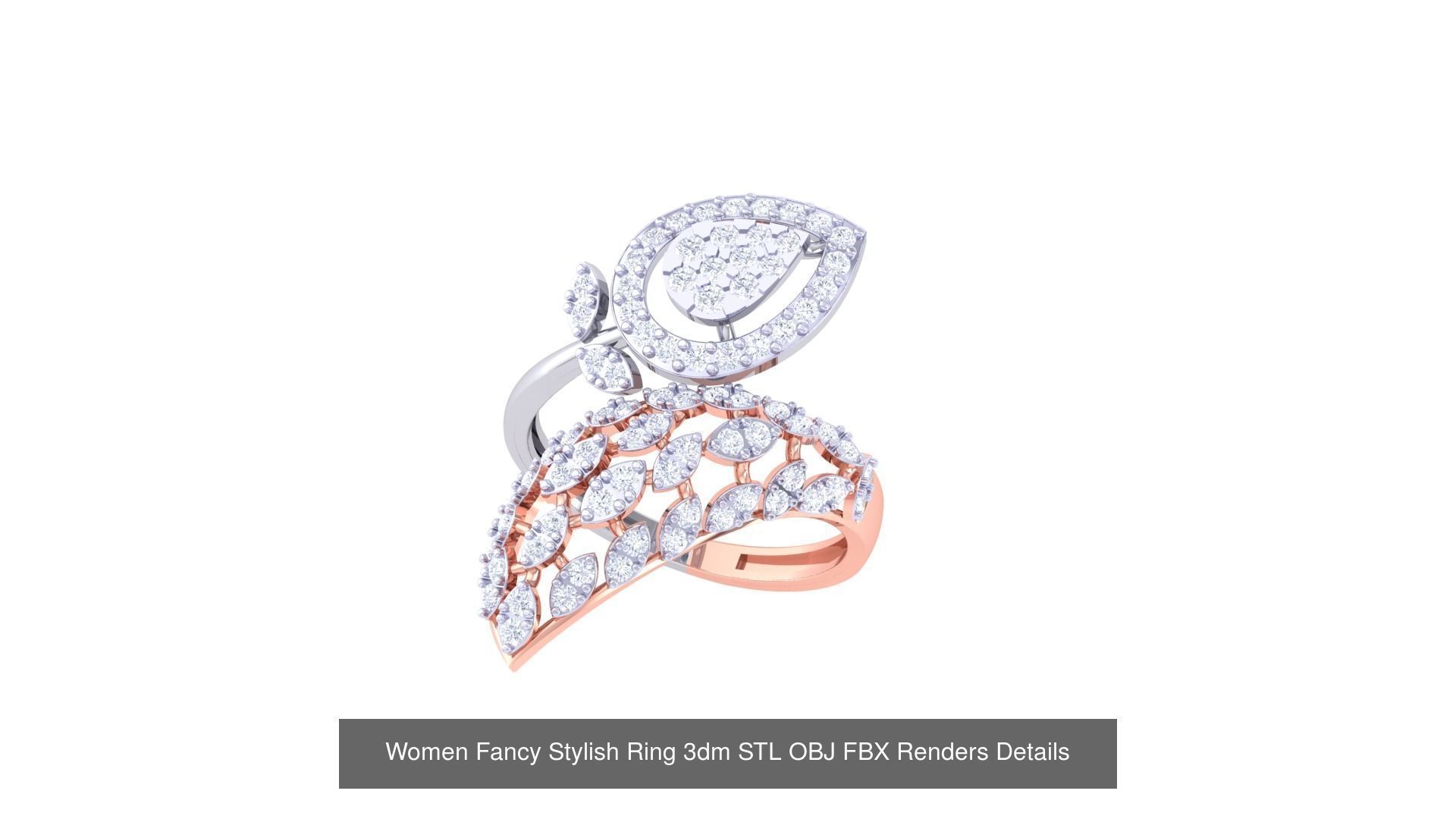 80 Fancy Stylish Ring 3dm STL OBJ FBX Renders Details Collection _29