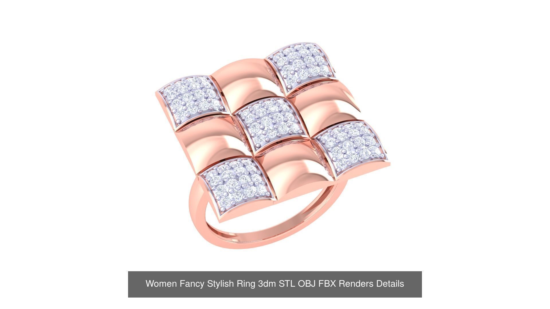 80 Fancy Stylish Ring 3dm STL OBJ FBX Renders Details Collection _53