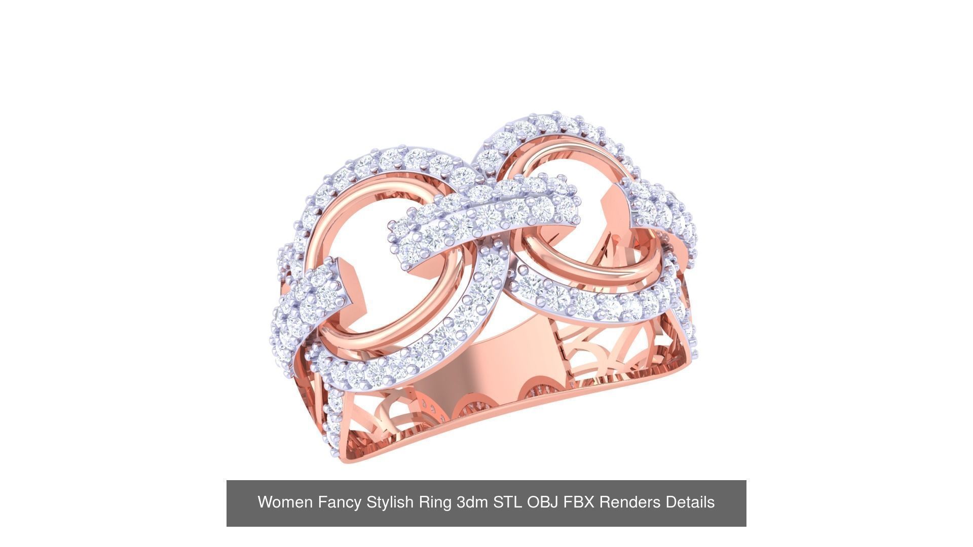 80 Fancy Stylish Ring 3dm STL OBJ FBX Renders Details Collection _23