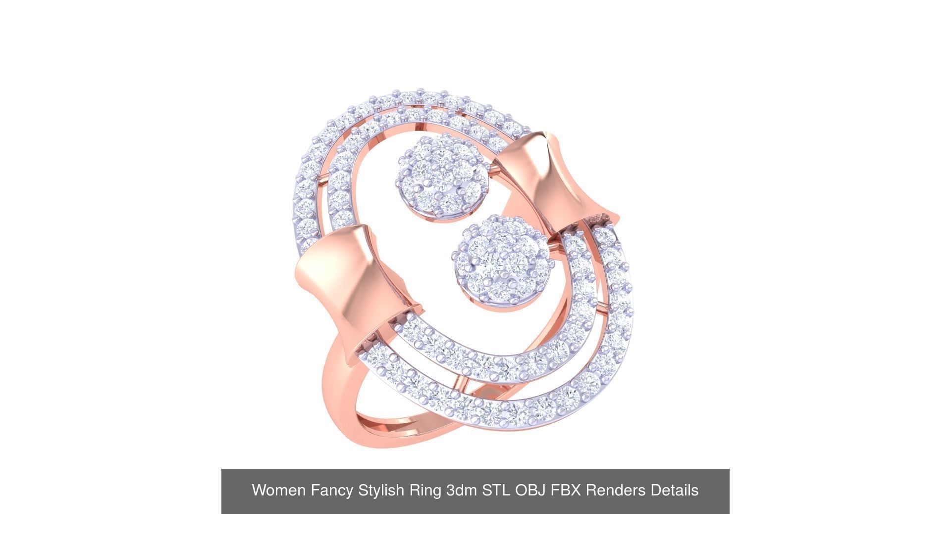 80 Fancy Stylish Ring 3dm STL OBJ FBX Renders Details Collection _22