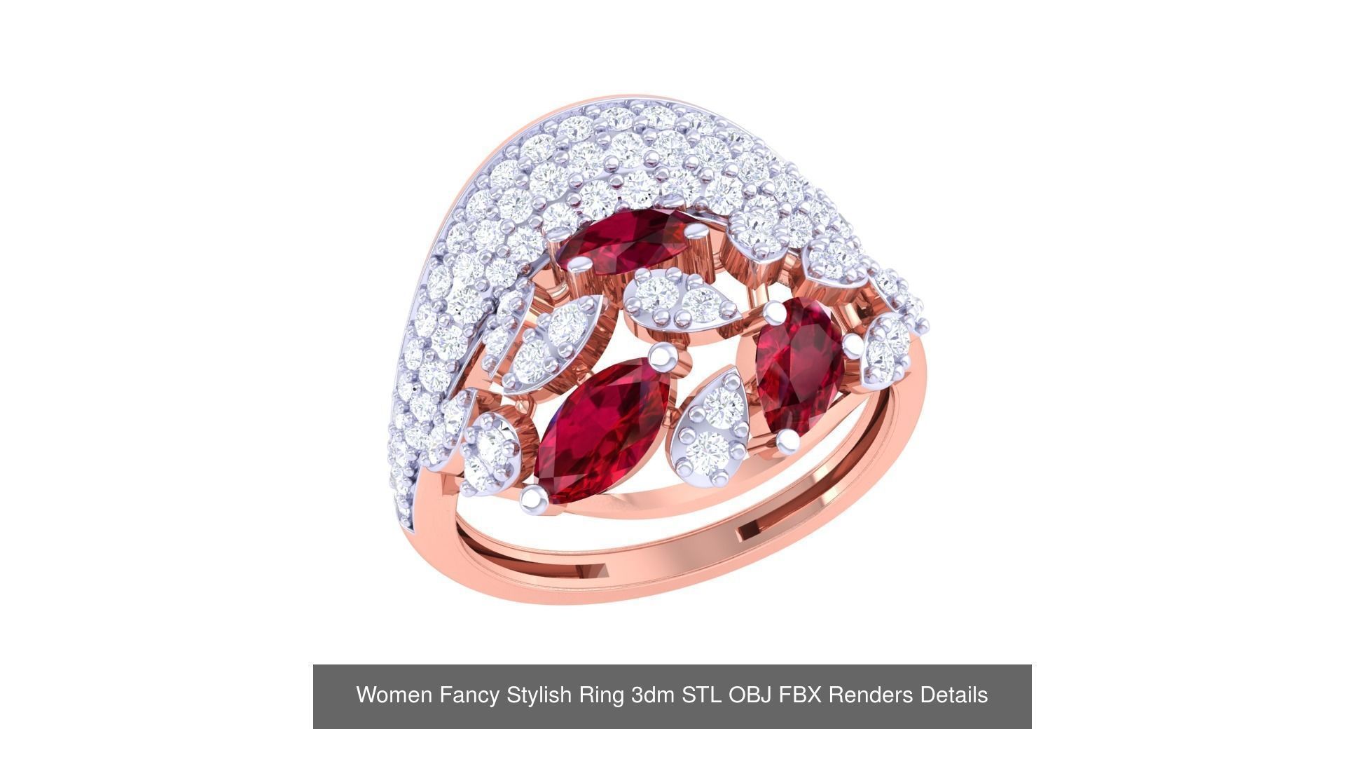 80 Fancy Stylish Ring 3dm STL OBJ FBX Renders Details Collection _46