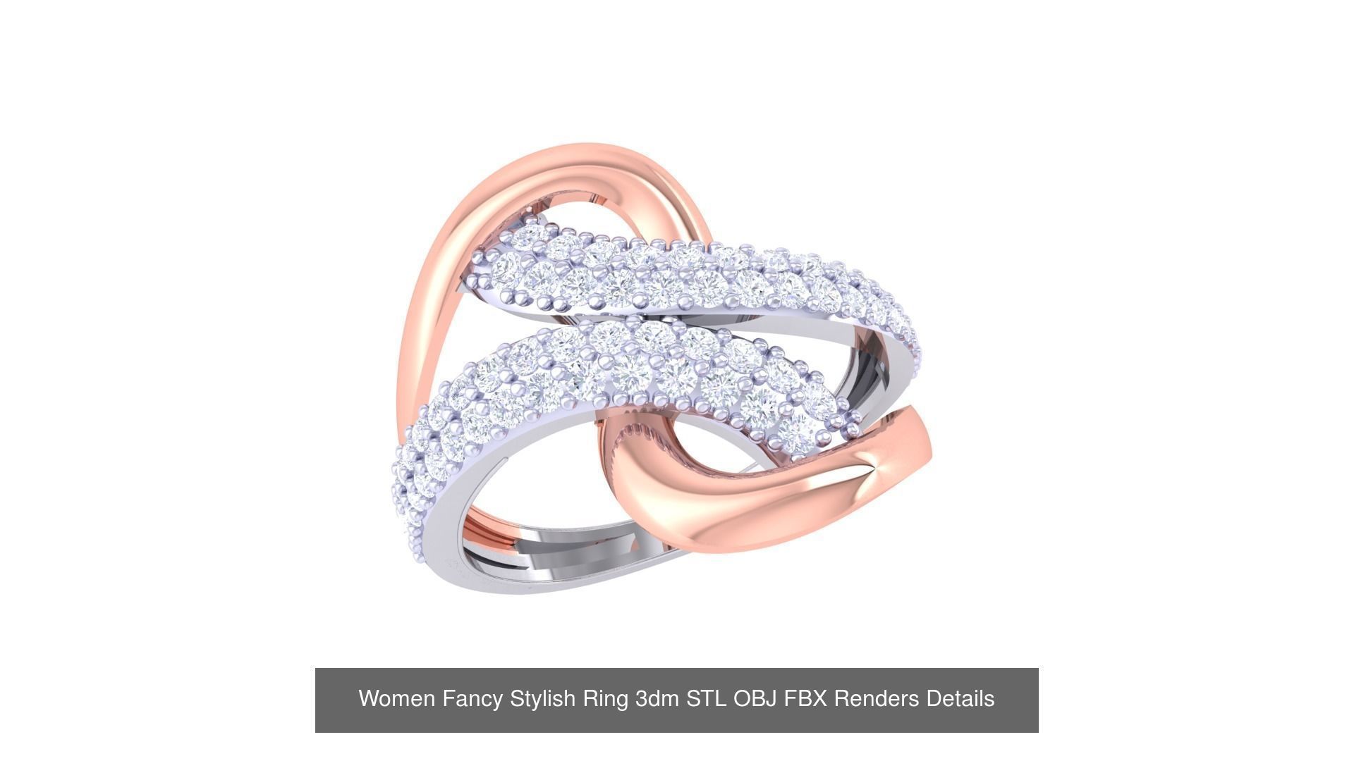 80 Fancy Stylish Ring 3dm STL OBJ FBX Renders Details Collection _77