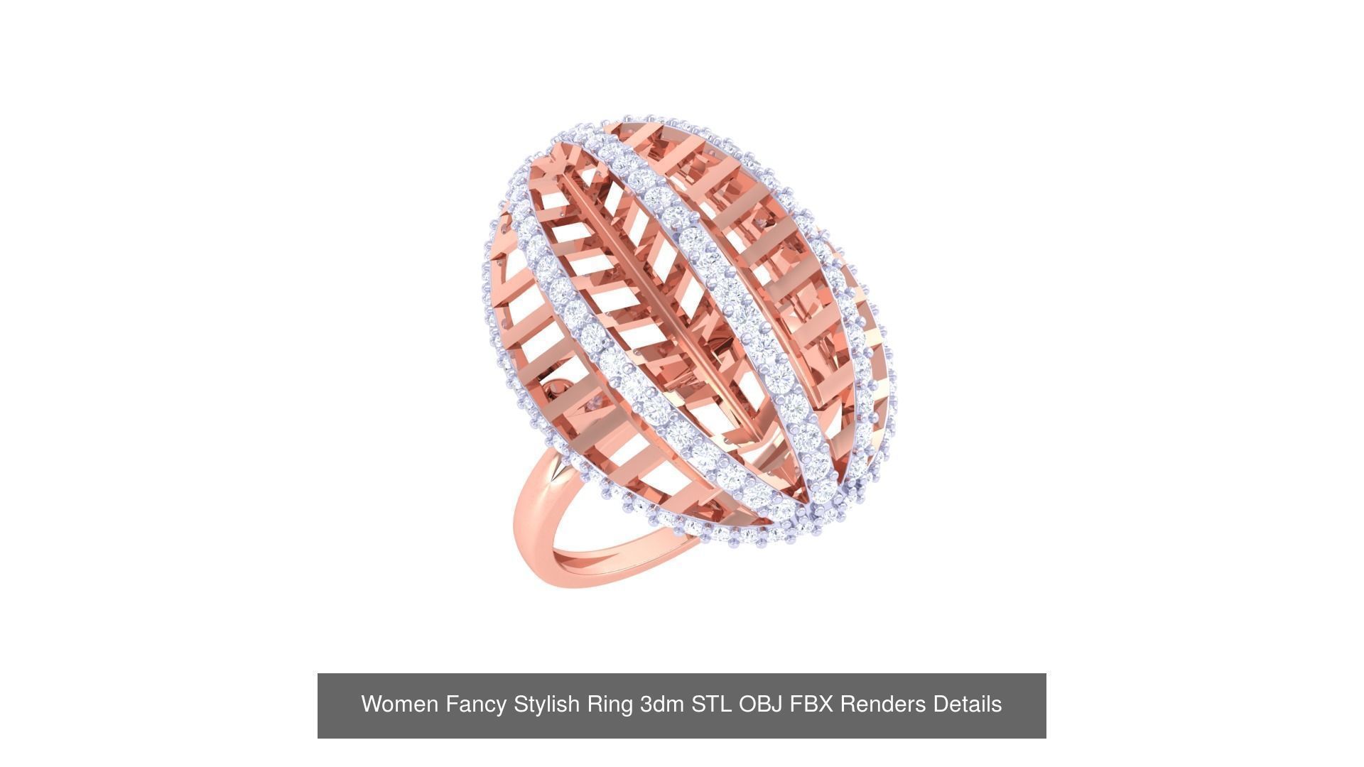 80 Fancy Stylish Ring 3dm STL OBJ FBX Renders Details Collection _65