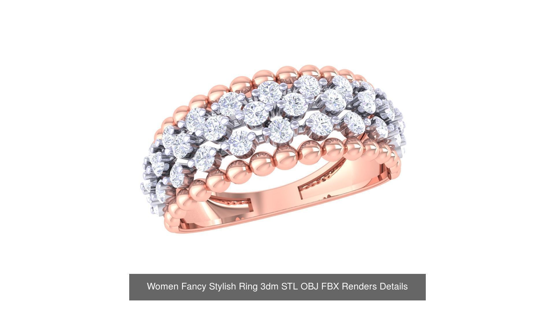 80 Fancy Stylish Ring 3dm STL OBJ FBX Renders Details Collection _42