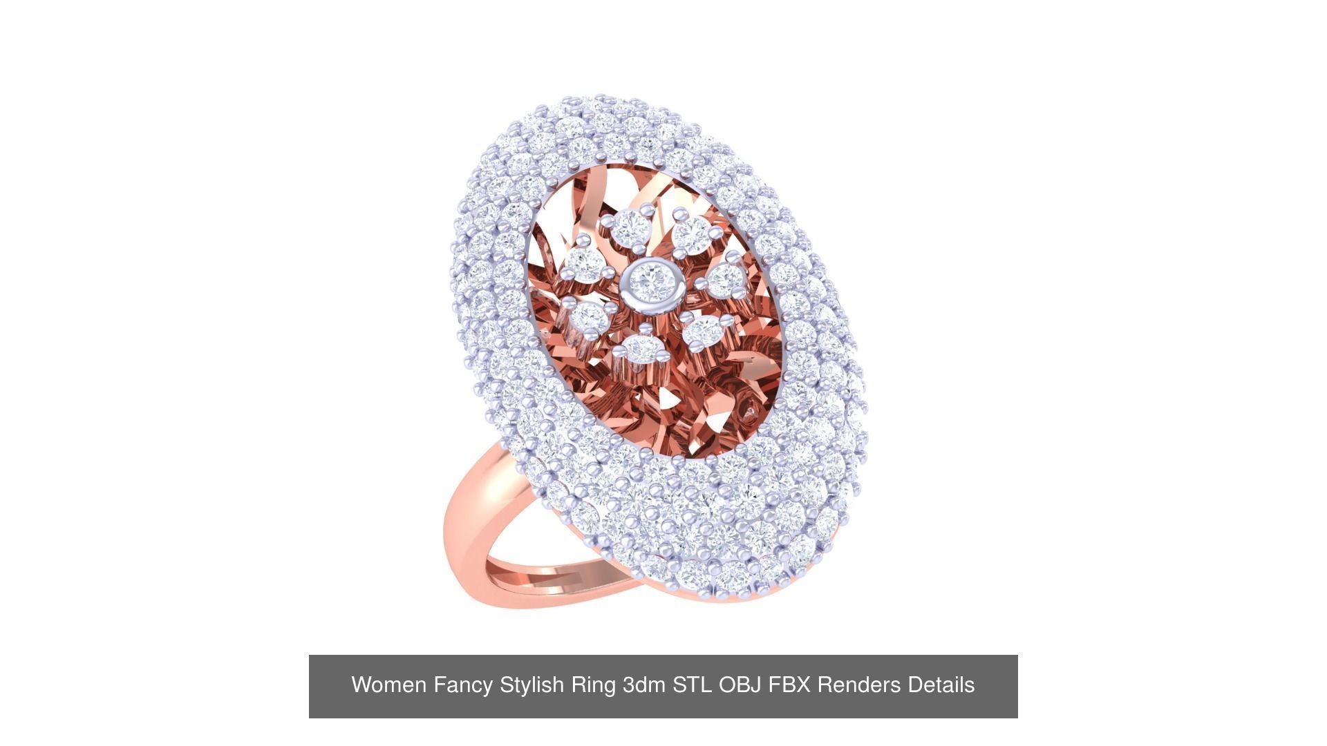 80 Fancy Stylish Ring 3dm STL OBJ FBX Renders Details Collection _82