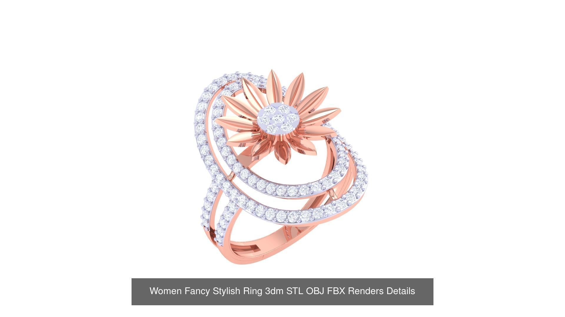 80 Fancy Stylish Ring 3dm STL OBJ FBX Renders Details Collection _56