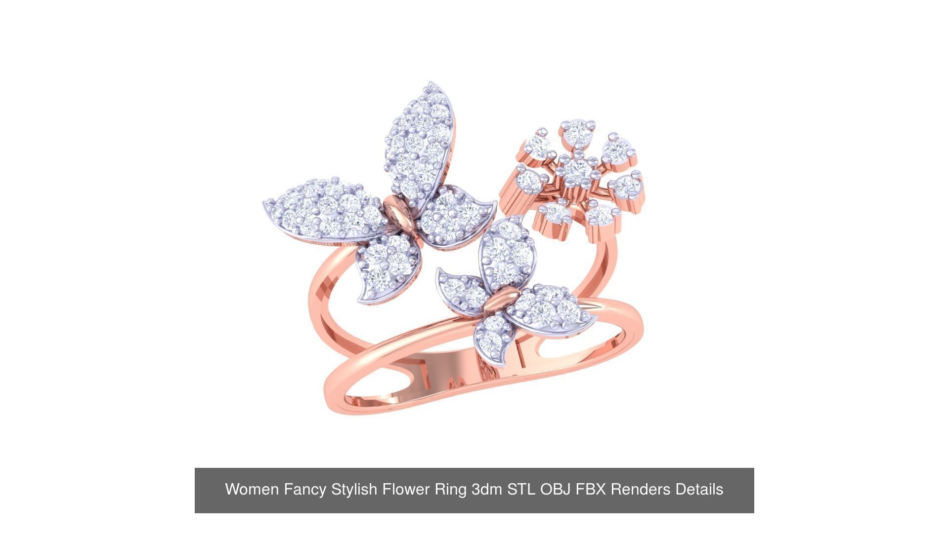 80 Fancy Stylish Ring 3dm STL OBJ FBX Renders Details Collection _35