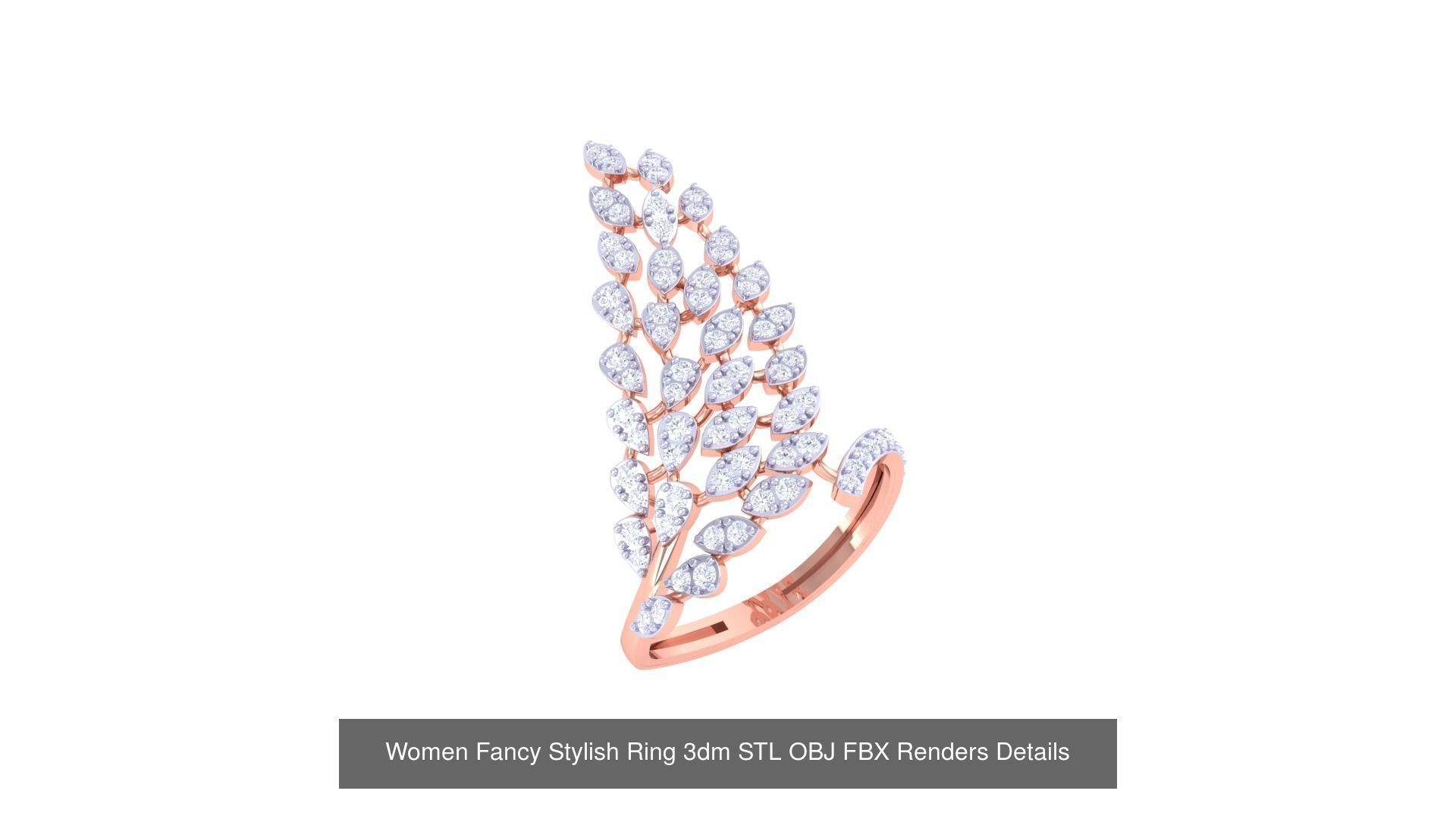 80 Fancy Stylish Ring 3dm STL OBJ FBX Renders Details Collection _87