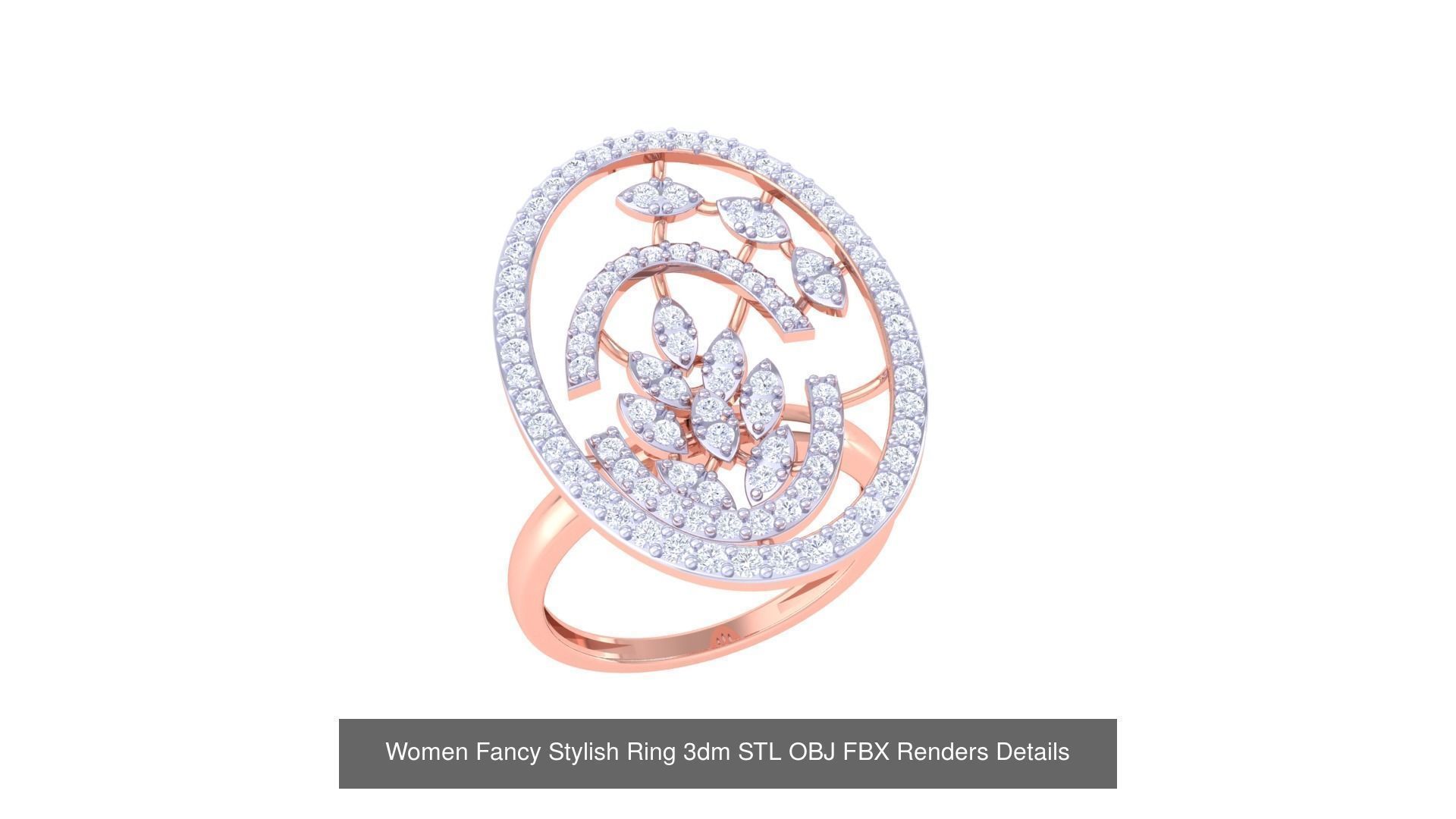 80 Fancy Stylish Ring 3dm STL OBJ FBX Renders Details Collection _71
