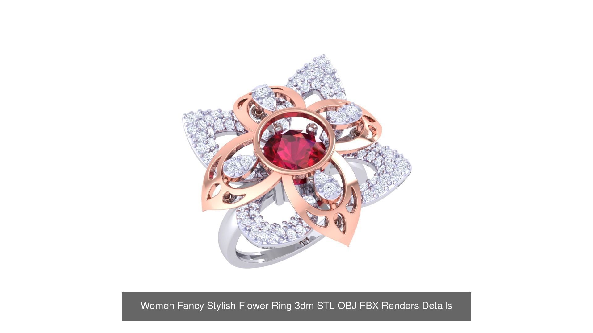 80 Fancy Stylish Ring 3dm STL OBJ FBX Renders Details Collection _50